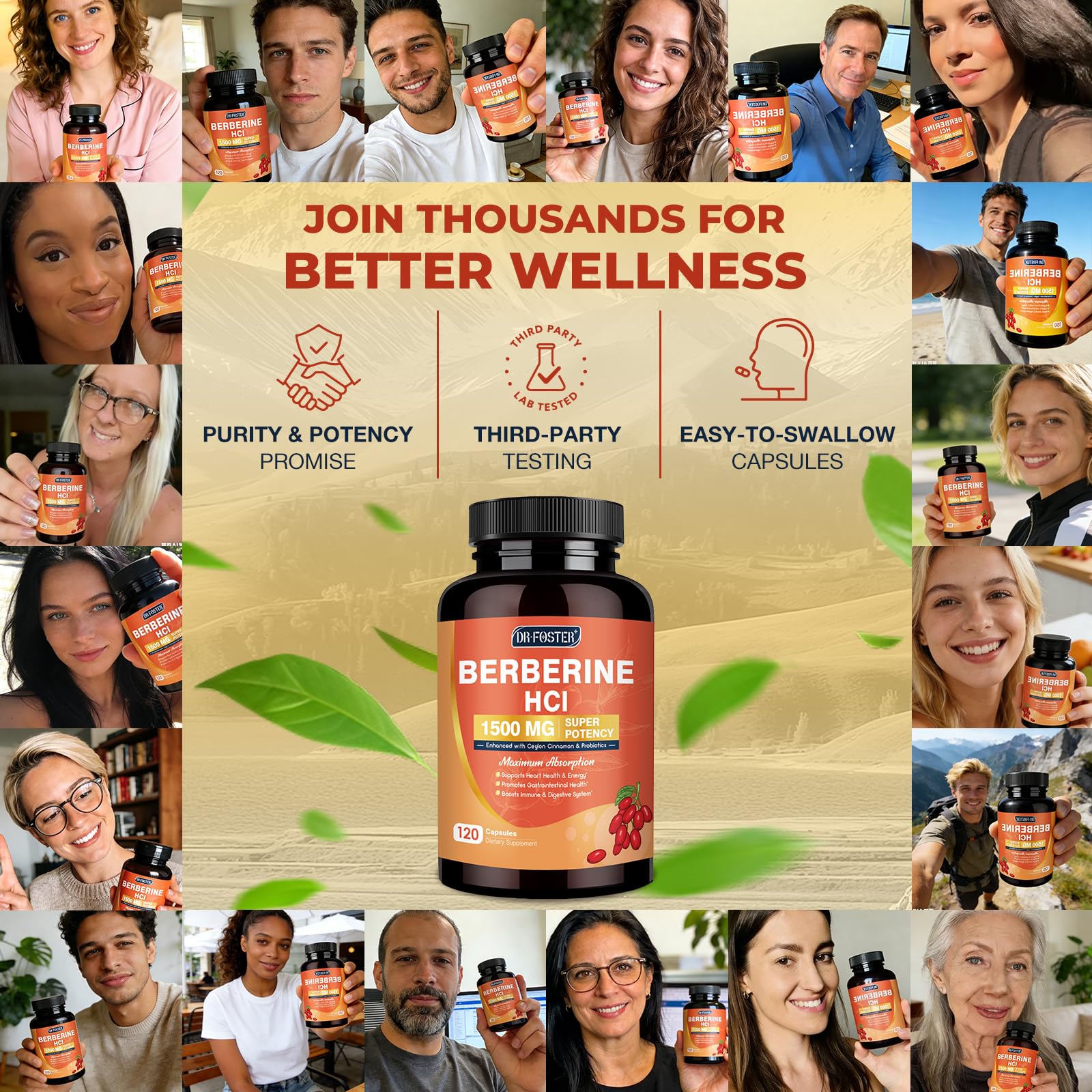 DRFOSTER Berberine HCl Supplement 1500mg with Ceylon Cinnamon, 120 Capsules — Amazon image 7