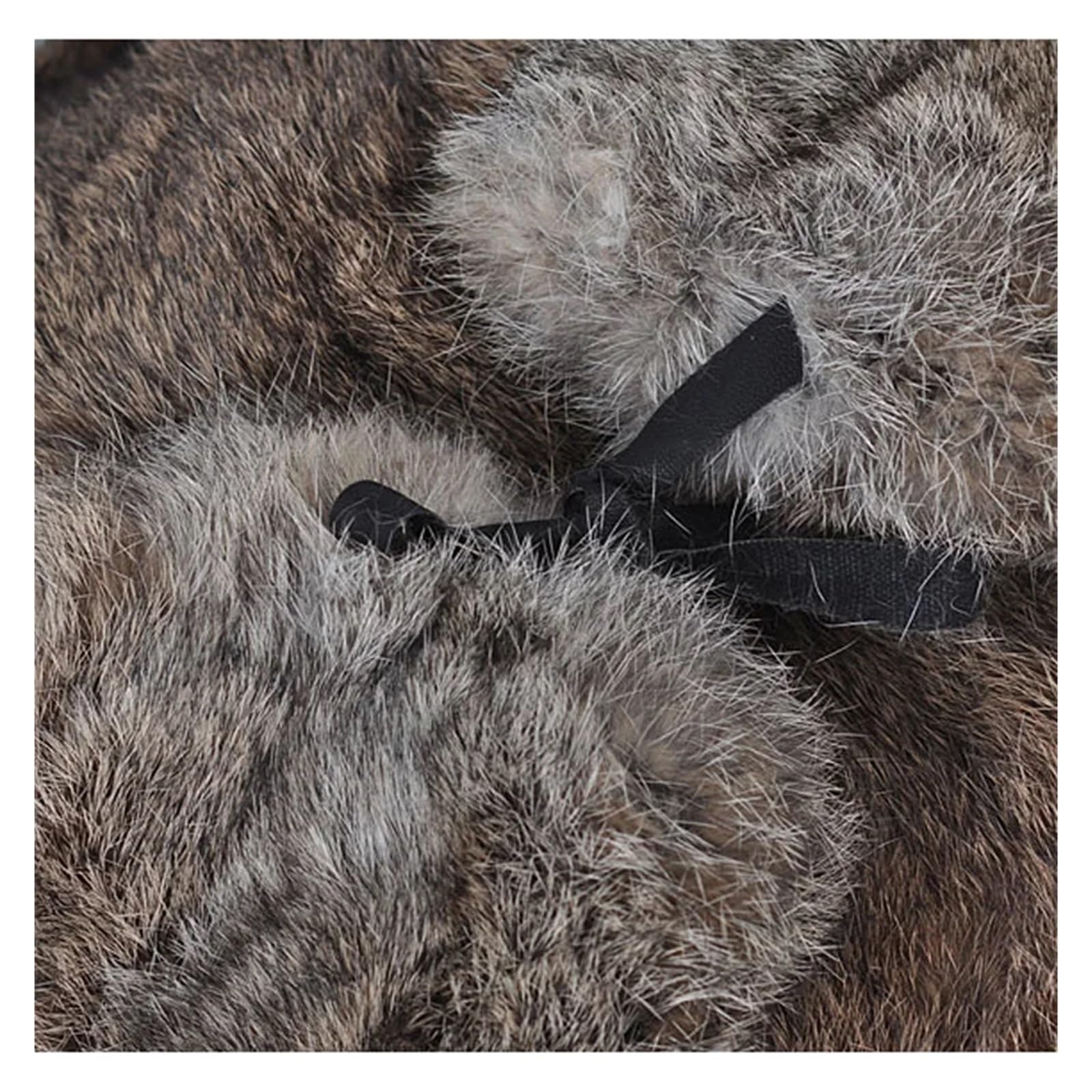 Rabbit Fur Cap Man Winter Genuine 100% Bomber Hat Windproof Warm Earmuffs Male Flat Grey/Black Russian Fitted