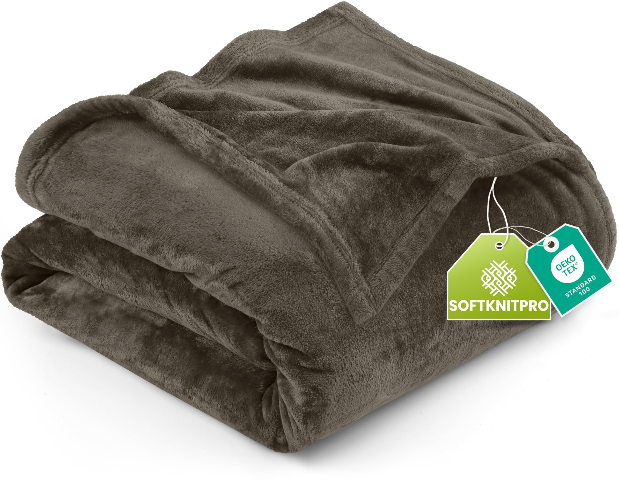 Utopia Bedding King Fleece Blanket 259x228cm 300GSM – Extra Large Soft Fluffy Versatile Luxury Decorative Throws For Sofa, Bed & Settees – Warm Breathable Cosy Gift For Men & Women, Brown — image 1