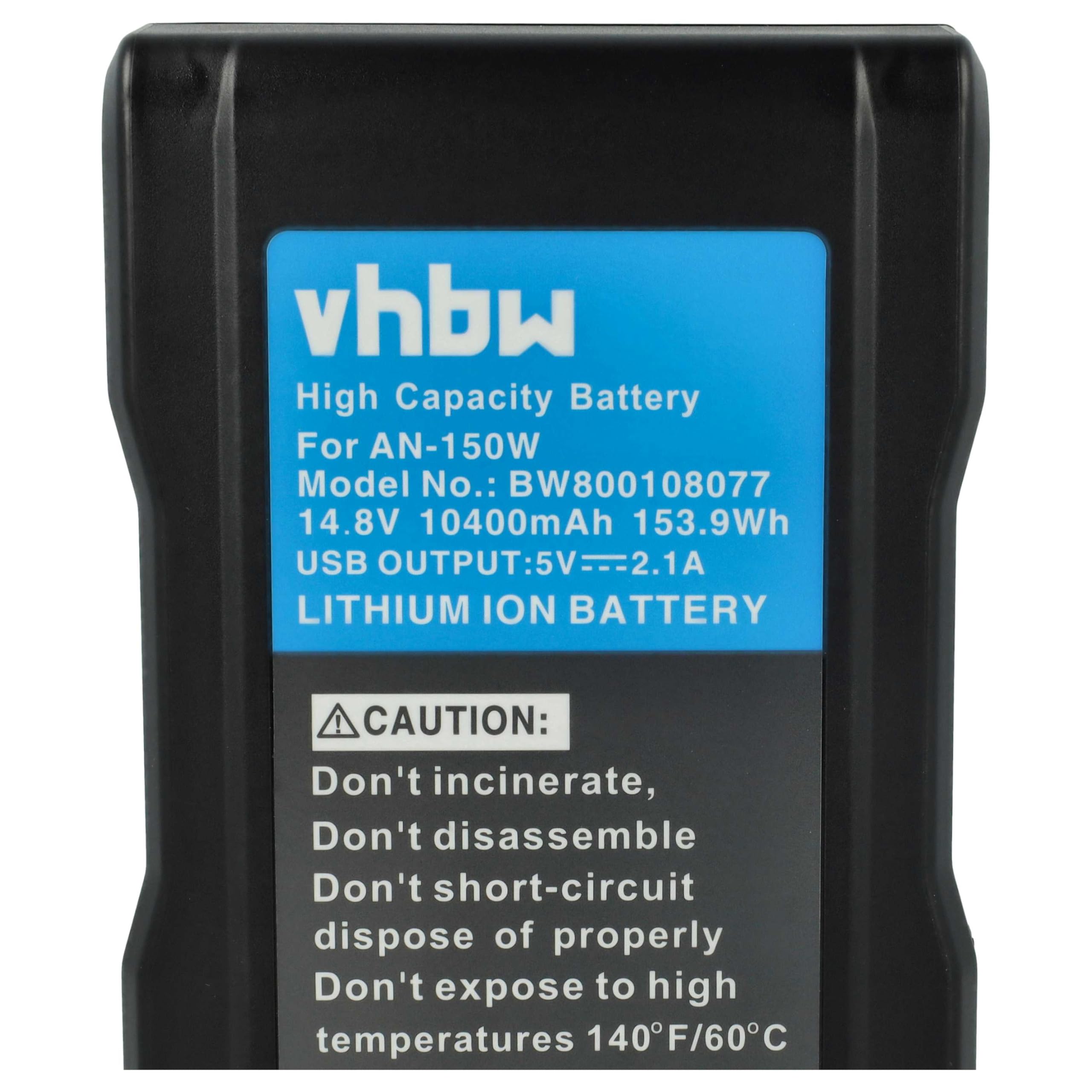 vhbw Batería Compatible con Anton Bauer Gold-Mount Dionic-Serie cámara de vídeo (10400 mAh, 14,8 V, Li-Ion) con USB