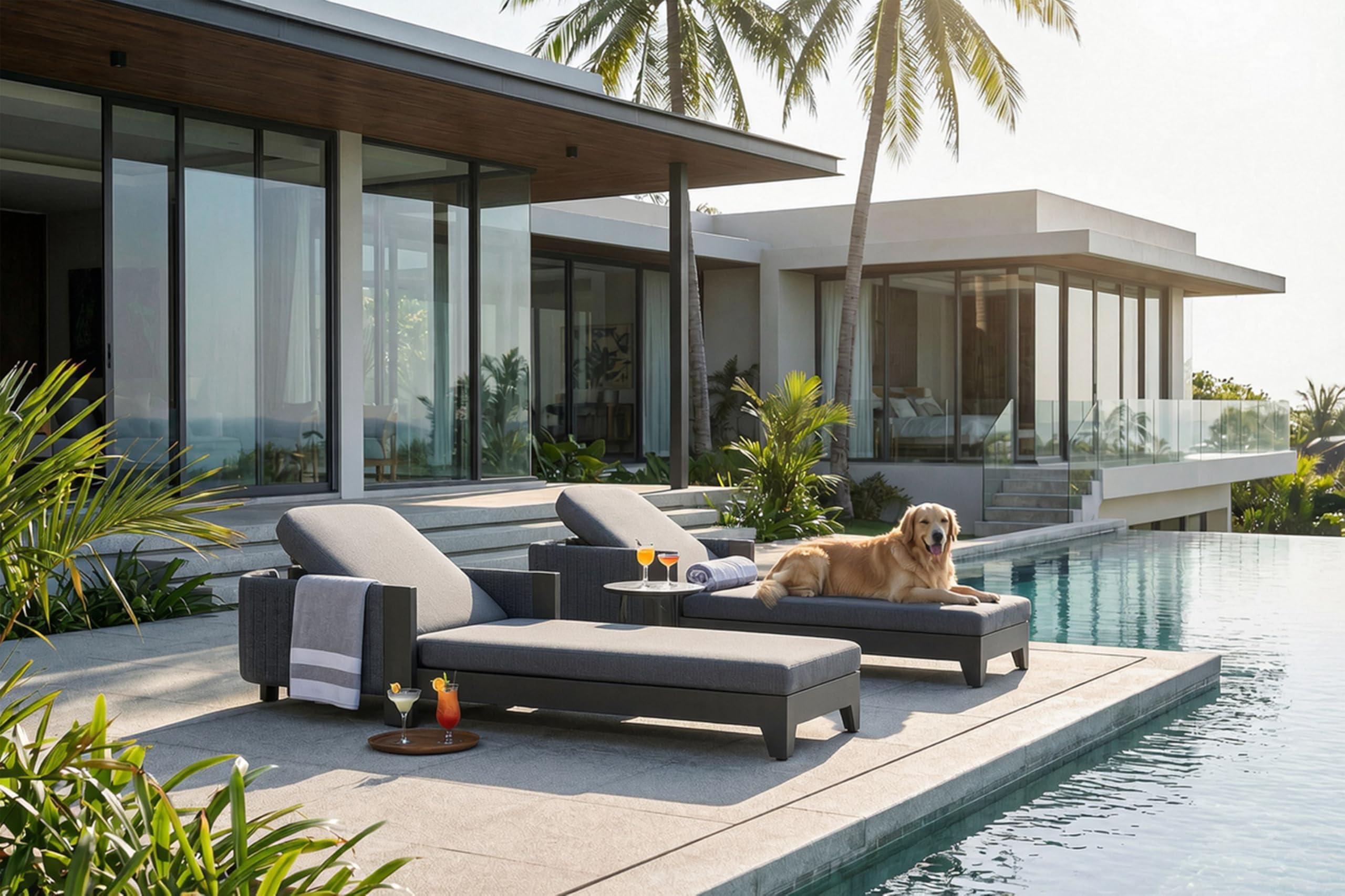 Amazon.com : PURPLE LEAF Outdoor Lounge Chair Olefin Daybeds with