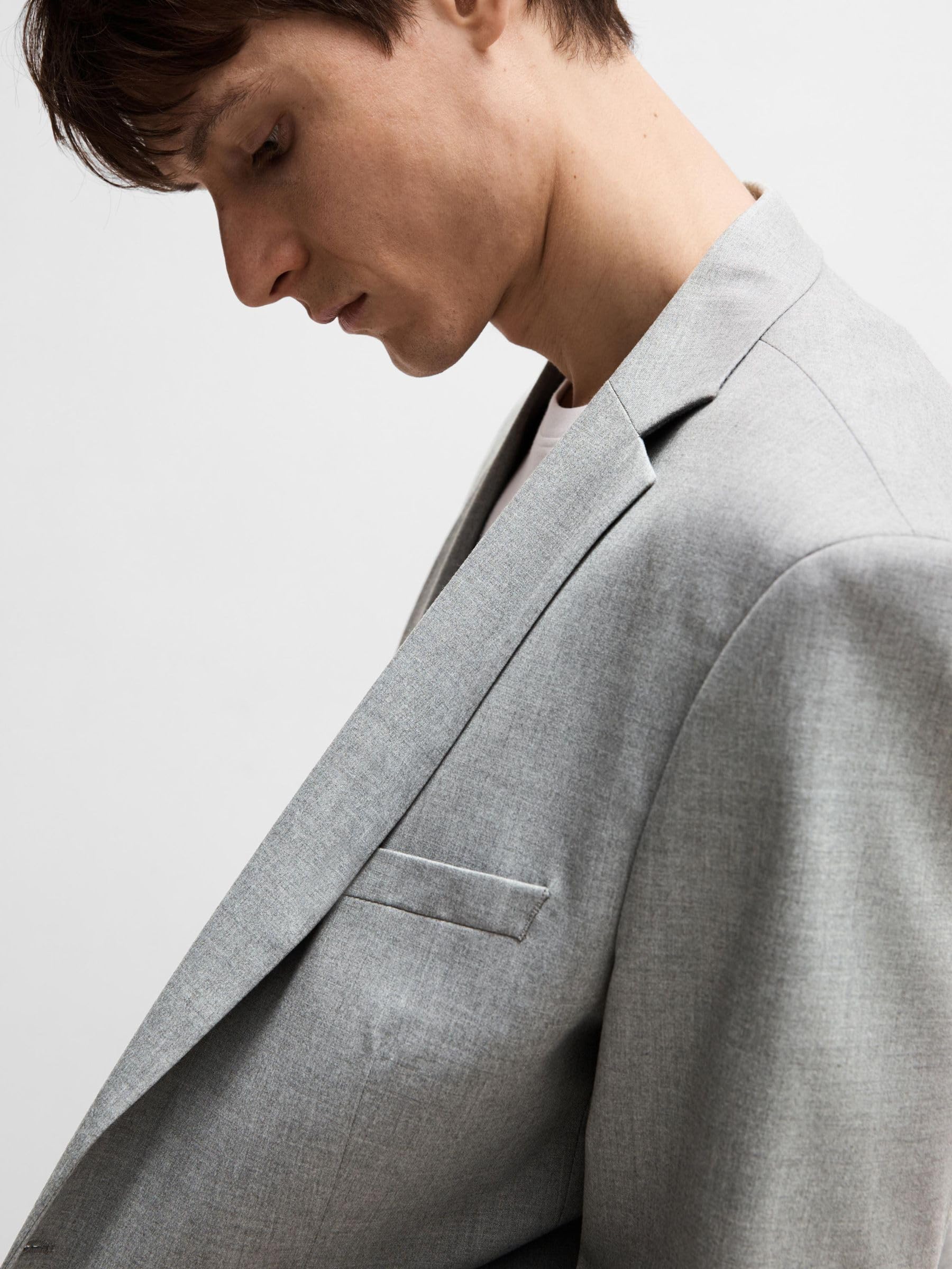SELECTED HOMME marynarka garniturowa Mężczyźni Shdnewone-mylologan1 Light Grey Blz Noos