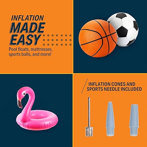 Miniatura 7 de Bikeroo Bomba de bicicleta con manómetro  Bomba de suelo portátil para bicicleta con mango en T, almohadilla antideslizante para el pie, etiqueta