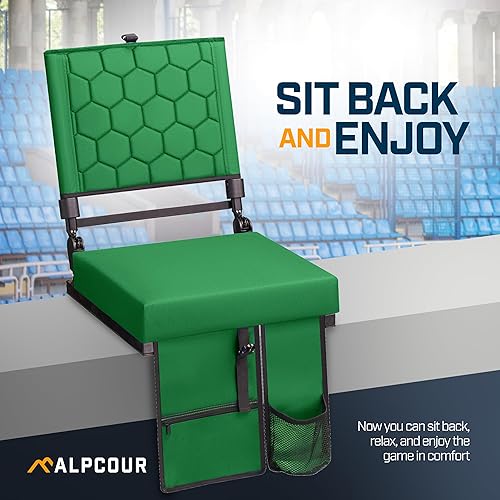 Miniatura 3 de Asientos plegables reclinables para estadio con soporte trasero para gradas, sillas de grada con respaldo y asiento de cojín para fútbol, silla de
