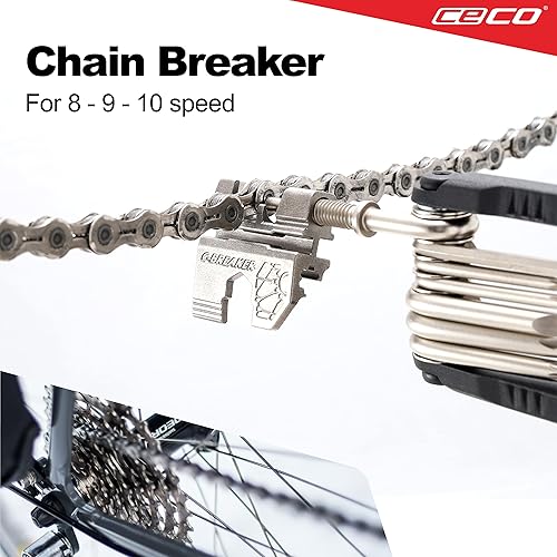 Miniatura 4 de CECO -USA Herramienta de bicicleta de 20 funciones con interruptor de cadena - Multiherramienta para bicicleta - Heavy Duty, tamaño de bolsillo