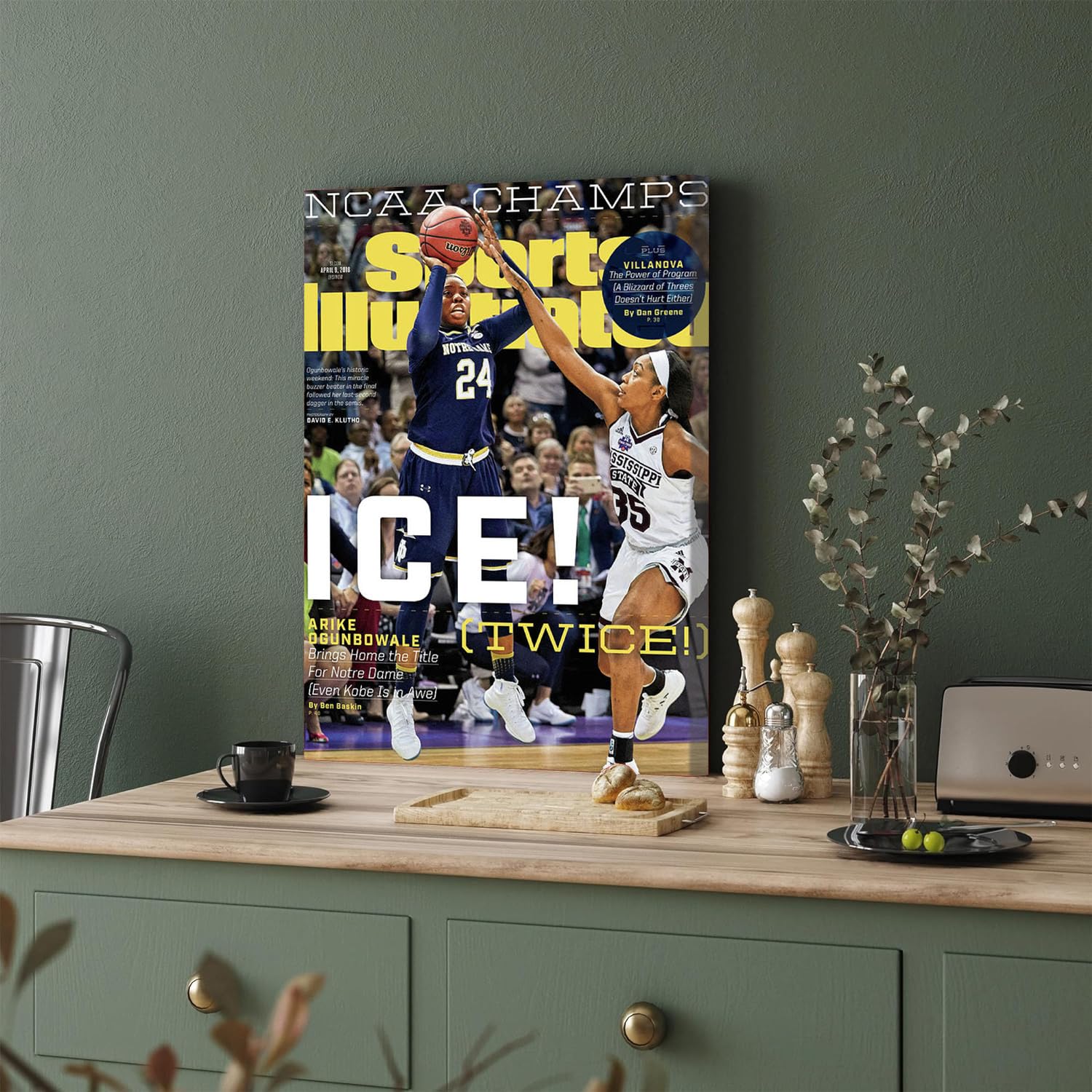 GADGETS WRAP Canvas Gallery Wrap Framed for Home Office Studio Living Room Decoration (11x17inch) - Ice Twice Arike Ogunbowale Brings