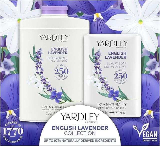Yardley London Traditional English Lavender Talc and Soap Gift Set (Pack of 2)