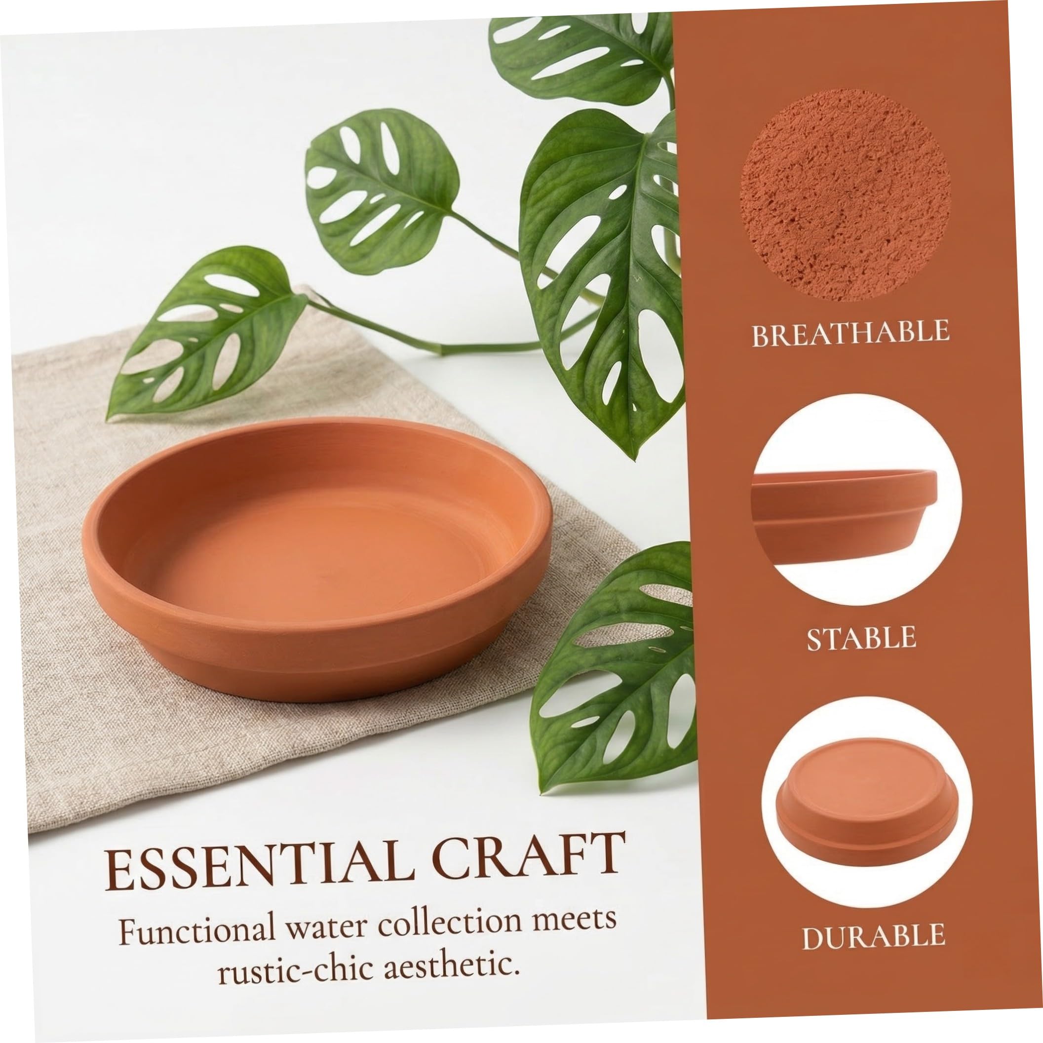 Toddmomy 12 Pezzi Sottovaso Rotondo in Terracotta per Vasi di Piante, Raccoglitore d'Acqua Elegante e Resistente, per Davanzali e Tavoli, Previene Accumulo di umidità