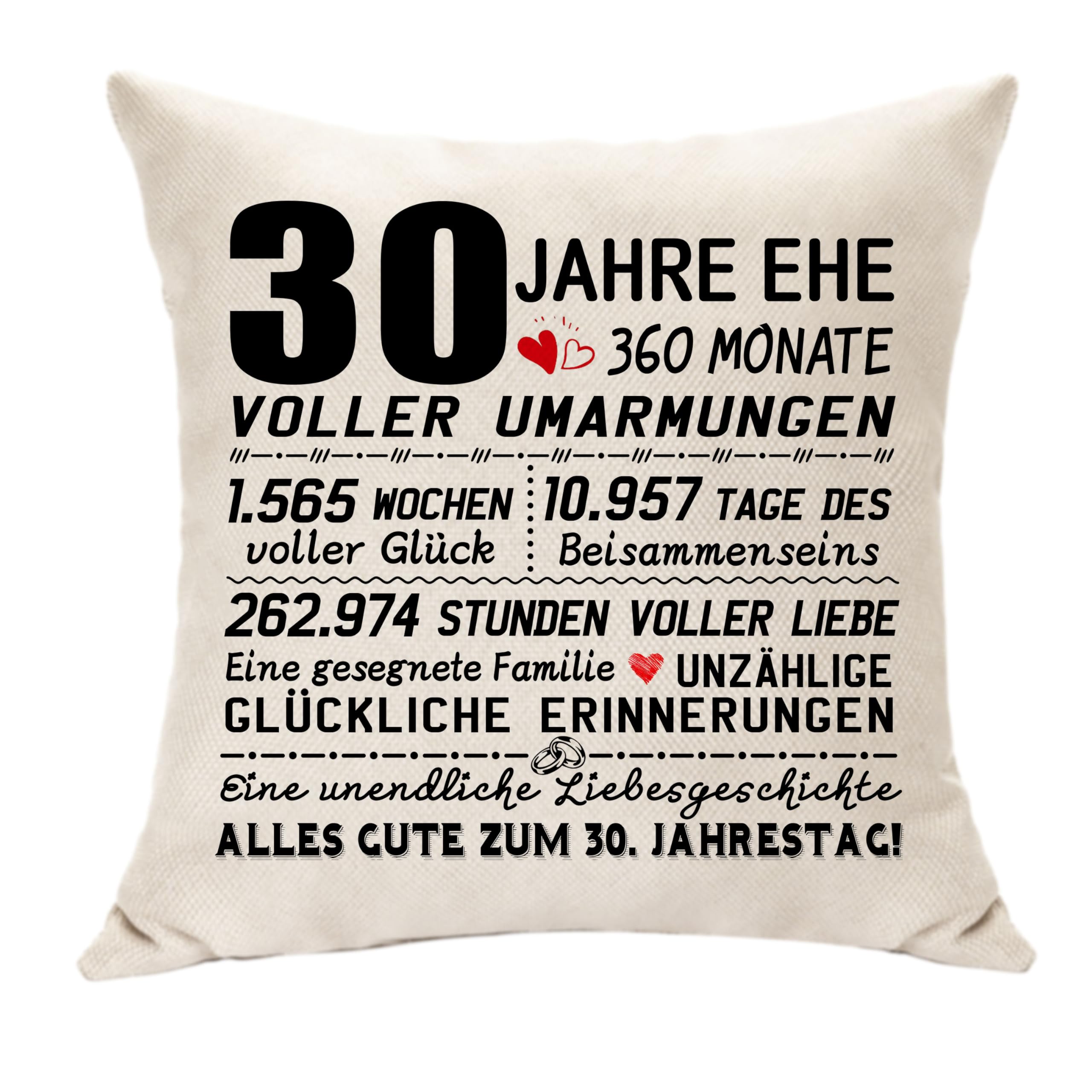 Hasodeo 30 Jahrestag Geschenk Für Ihn Sie Kissenbezug Perlenhochzeit Geschenk Beste Hochzeitstag Jahrestag Geschenkidee Geschenk zum 30. Jahrestag Für Freundin Männer Frauen Paare Mann Frau (30th)