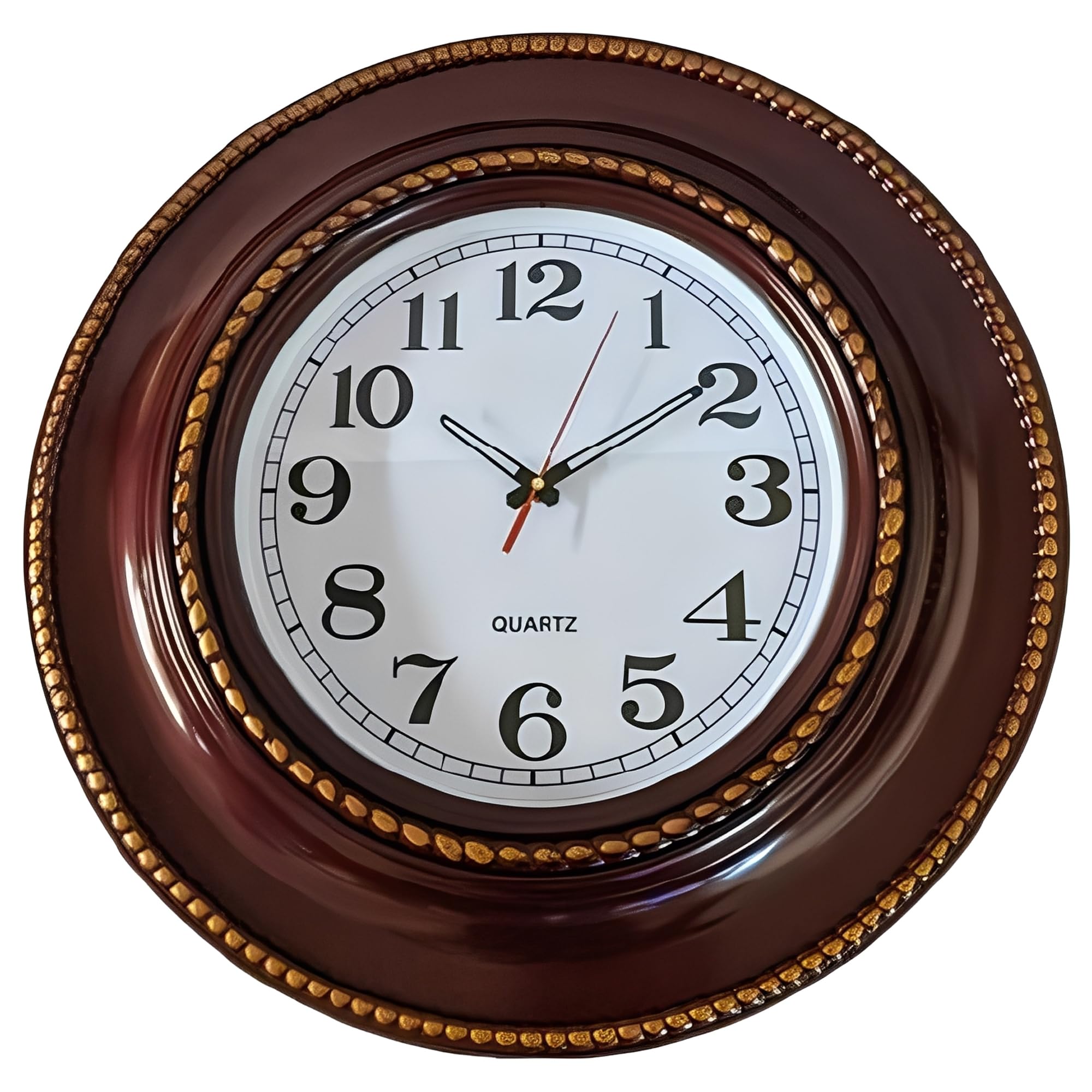 Horloge murale traditionnelle ronde marron doré, une idée cadeau unique