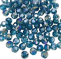 Vista 16 de 100 cuentas redondas de cristal de 0.315 pulgadas (0.315 in), espaciador facetado, cuentas de color AB para hacer joyas, manualidades, collares