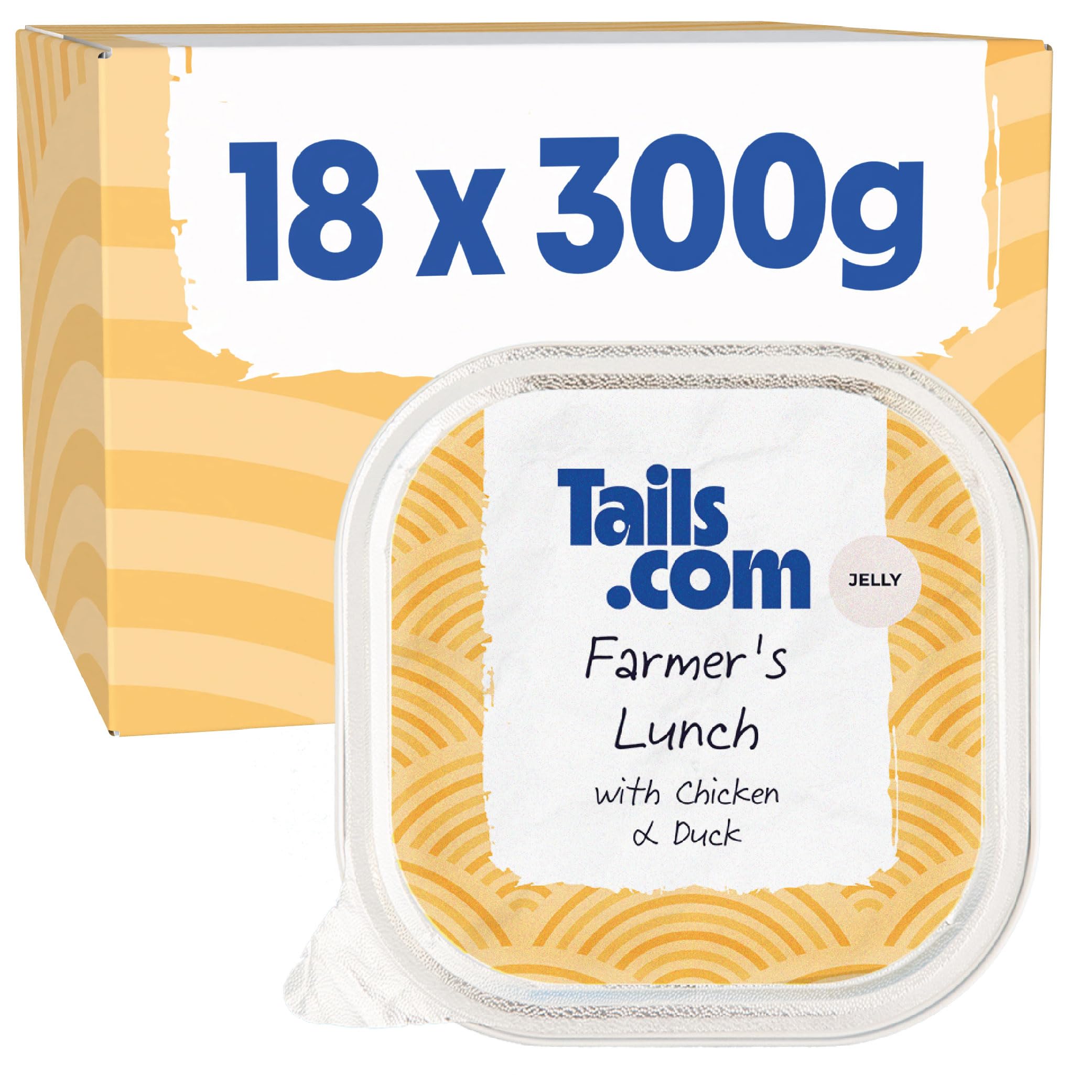 Tails.com • Wet Dog Food 18 x 300g • Farmer's Lunch with Chicken & Duck in Jelly • Adult 1-7 years • Grain Free Recipe • Made ingredients