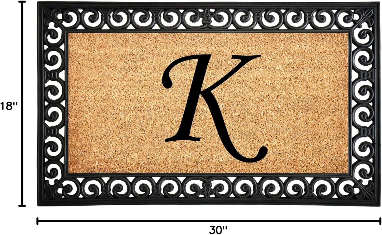 Calloway Mills 104131830 Gabriel Monogram Doormat, 18" x 30" (Letter K)