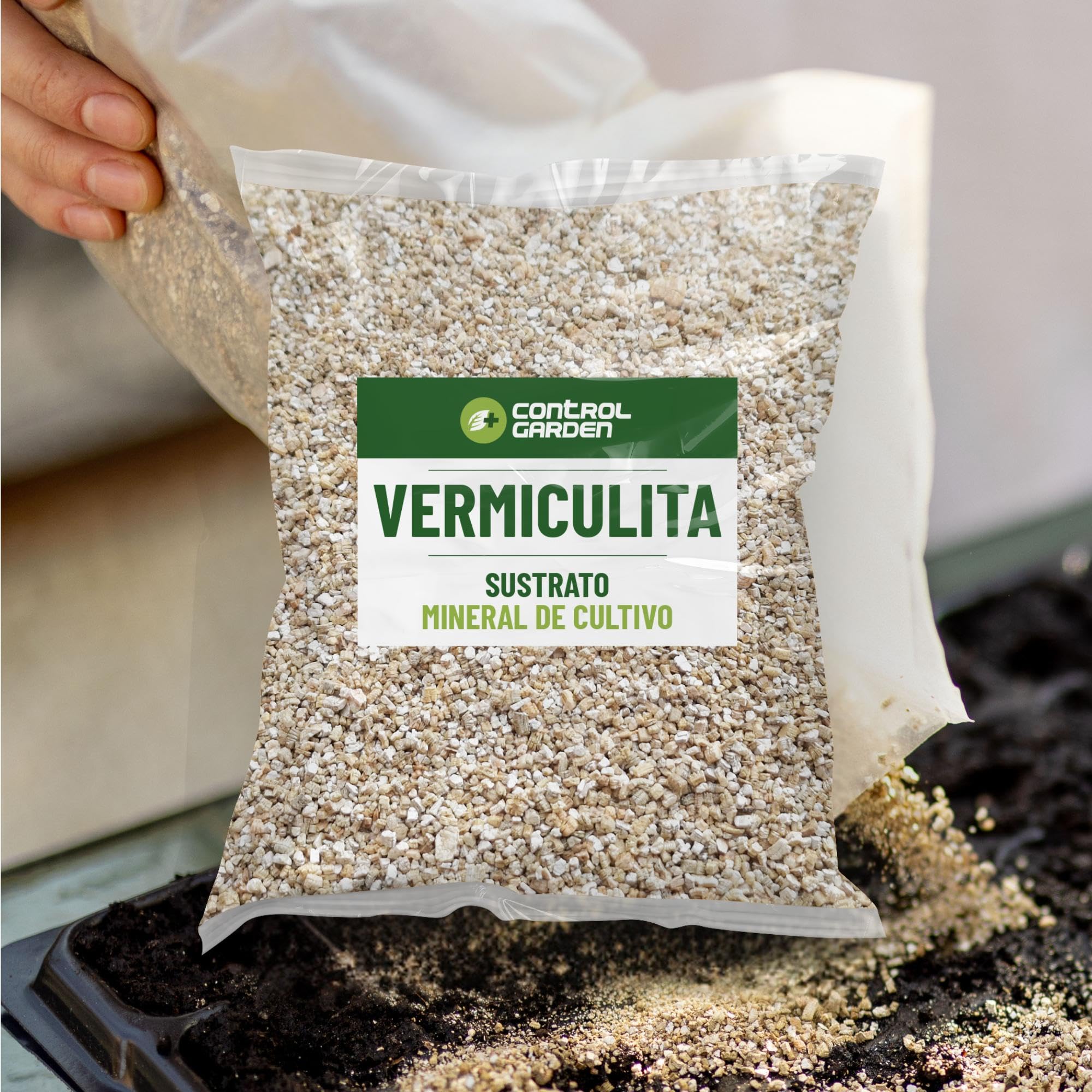 Control Garden Vermiculite Terre pour plantes et cultures Intérieur et extérieur Substrat naturel pour graines Fabriqué en Espagne 10 l