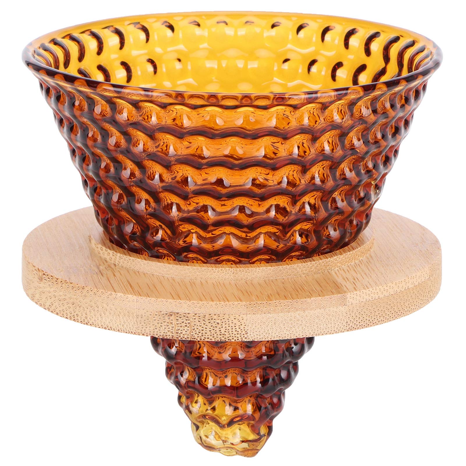 Glass Coffee Dripper,Pour Over Coffee Dripper,Portable Pour Over Coffee Maker Coffee Pot Filter Reusable Glass Coffee Dripper Funnel Kettle Brewer Accessories(Brown)