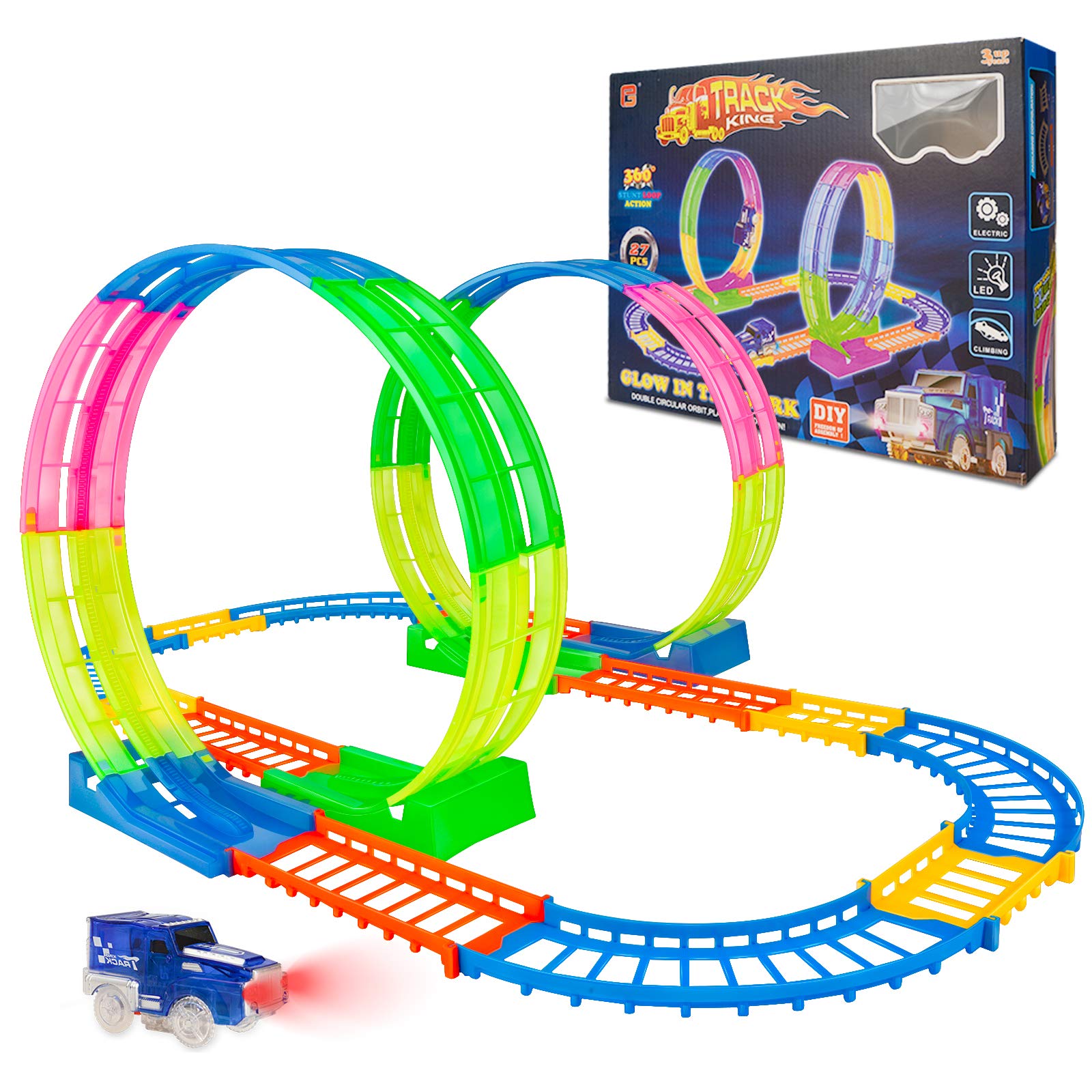 Buy HOMCENT Kids Race Car Track Sets, Flexible Train Tracks for