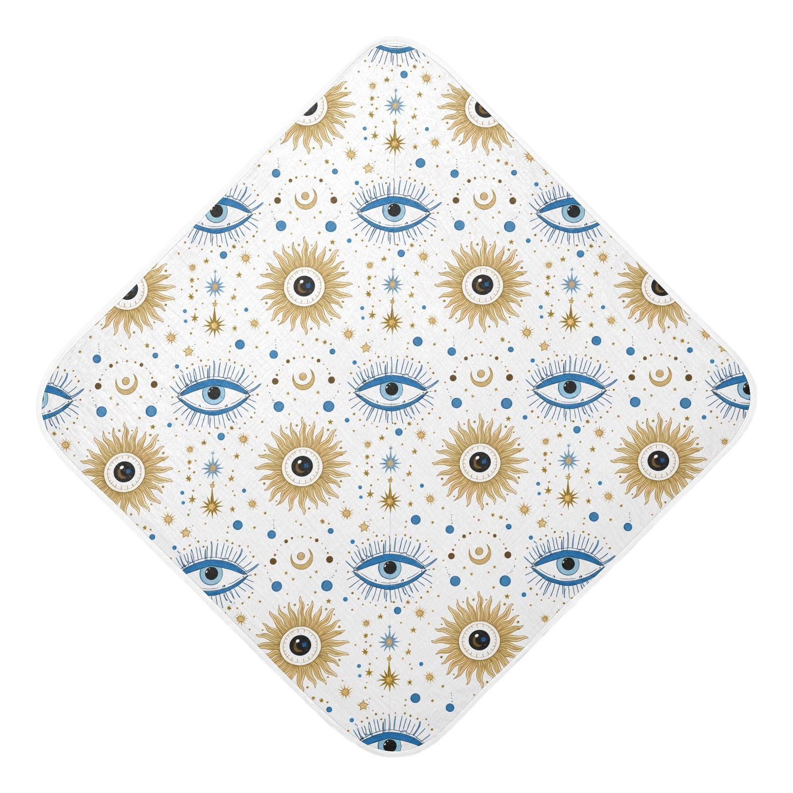 Msyxl Mystic Eyes Hooded Towel - Ultra Soft & Absorbent Muslin Cotton Bath Towel for Babies, Toddlers, Newborn - Boys & Girls Essential 35