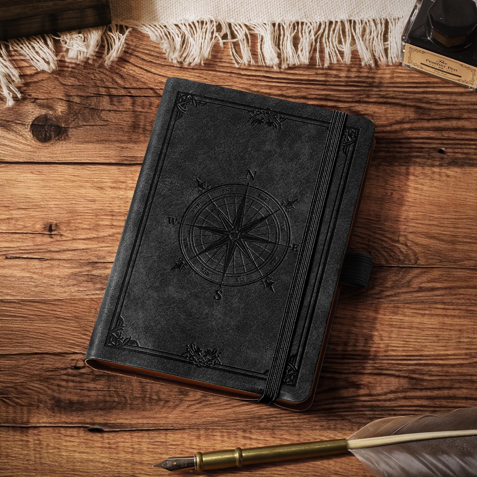AHGXG B6 Notebook Journal Lined, softcover Note Book Leather Journals for Women, 256 Pages for Writing, 100gsm Lined Paper, for Men Work Office School,Black