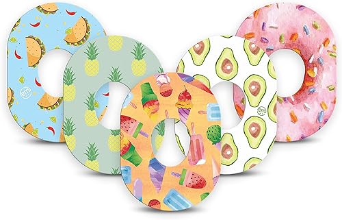 ExpressionMed - Parches adhesivos para Dexcom G7 y Stelo (paquete de 5) - Cubiertas de sensor precortadas impermeables y resistentes al sudor, no se