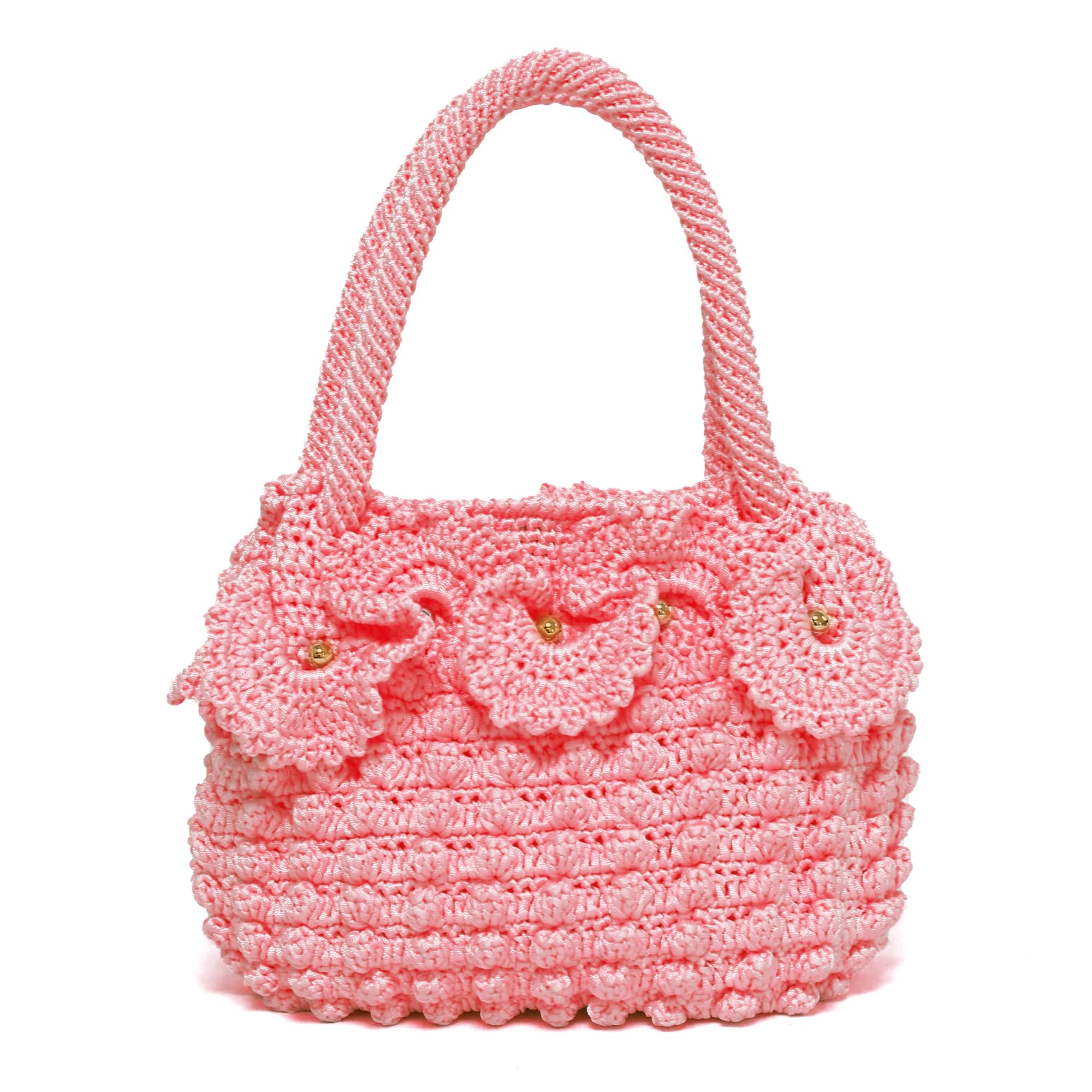 OCCIENTEC Damen Handtasche mit Magnetverschluss Kleine Gewebte Tragetasche für Damen mit verstärktem Boden Handgestrickte Tasche Gehäkelt Handgelenkstaschen