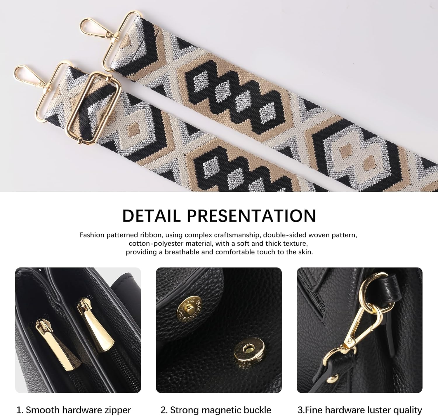 Vegan Leather Hobo Purses, Crossbody Bags for Women, Shoulder Handbags with Wide Strap - Image 4