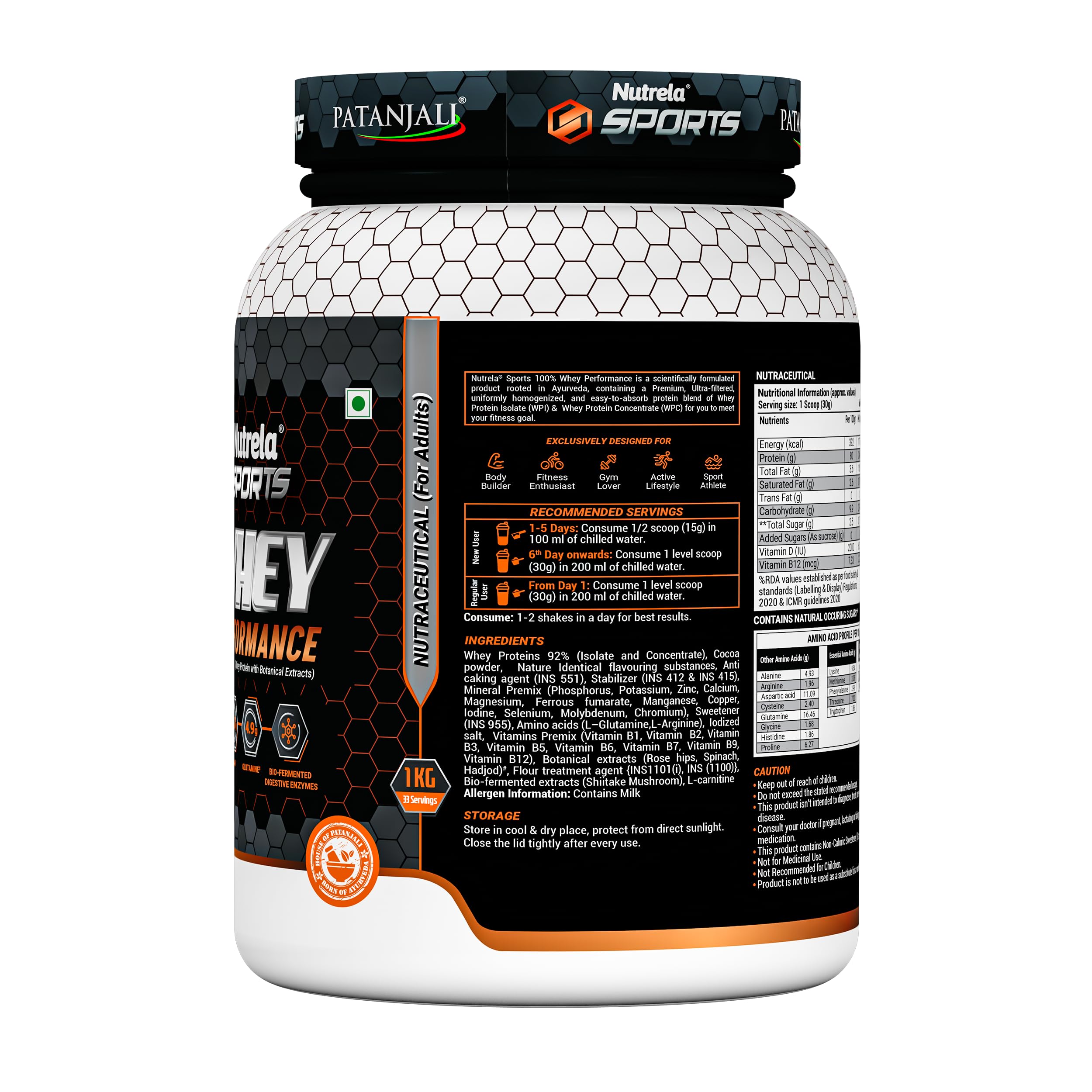 Nutrela 100% Whey Performance Protien Powder Supplement with Biofermented Vitamins & Digestive Enzymes, Pre Post Workout - Chocolate Flavour - 1 Kg - 33 Servings — Amazon image 4