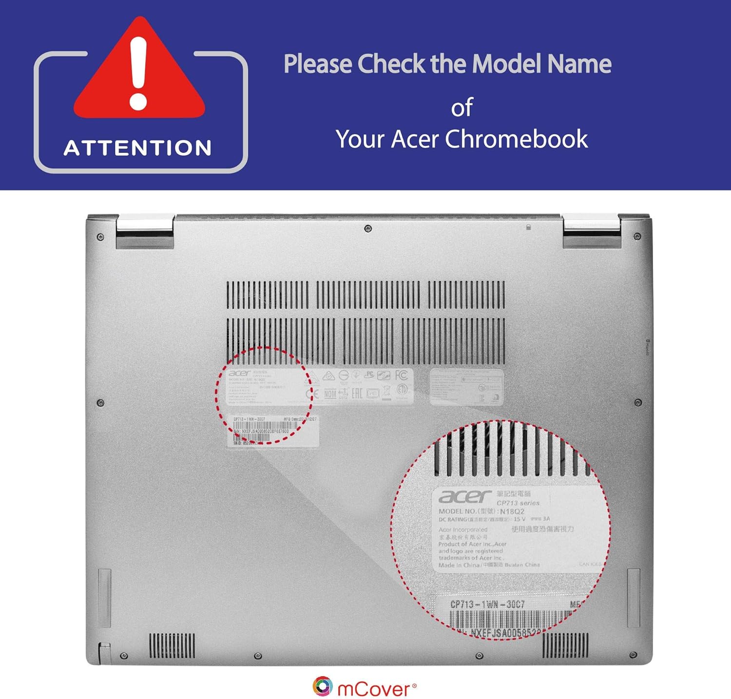 mCover Hard Shell Case for 2018/2019 Acer Chromebook Spin 13 CP713-1WN Series (NOT Compatible with All Other Acer Chromebooks) - AC-SP13-CP713-1WN-Clear