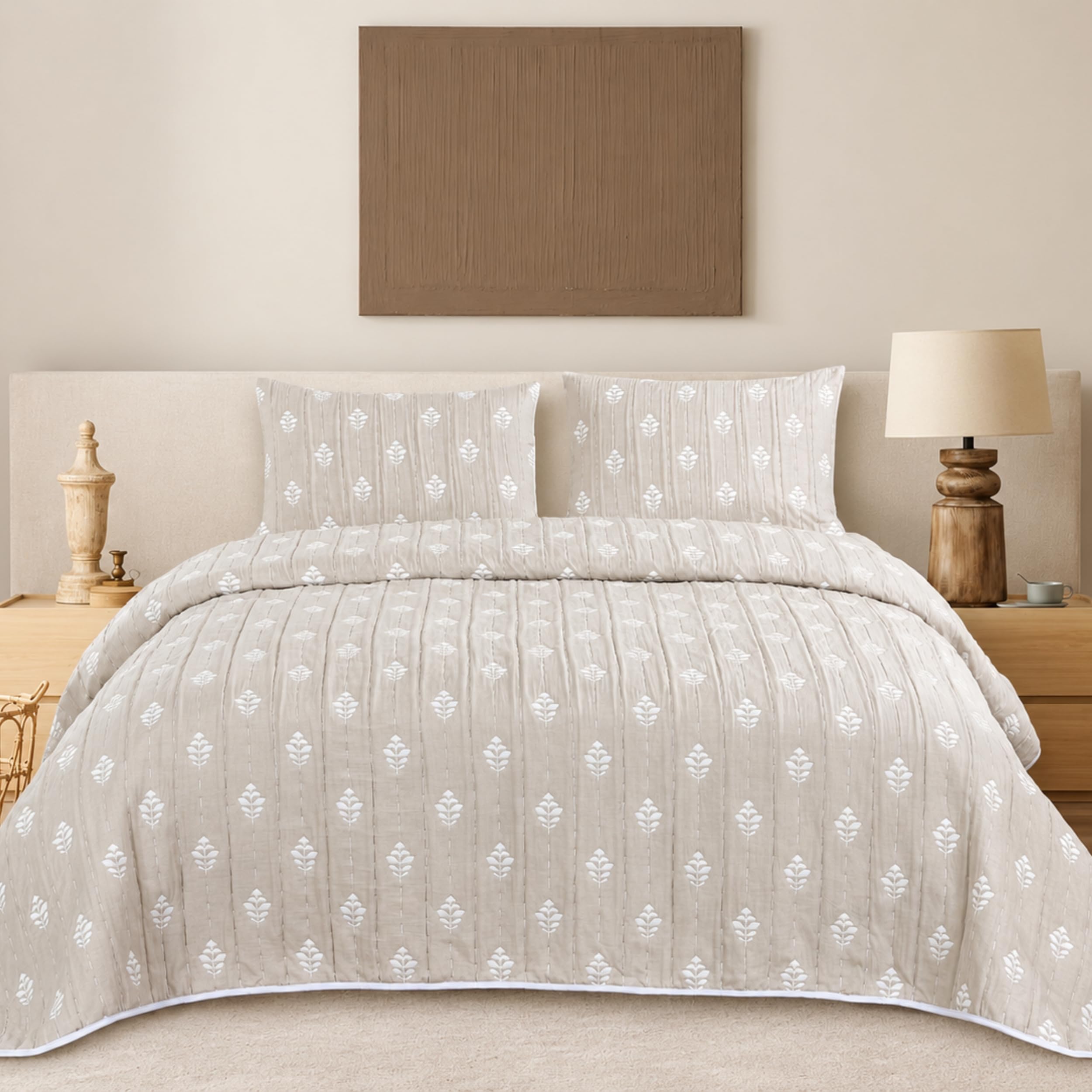 Colcha Boutí Bordada Cama 150 Tejido Microfibra Suave Cubrecama Elegante Cosenza