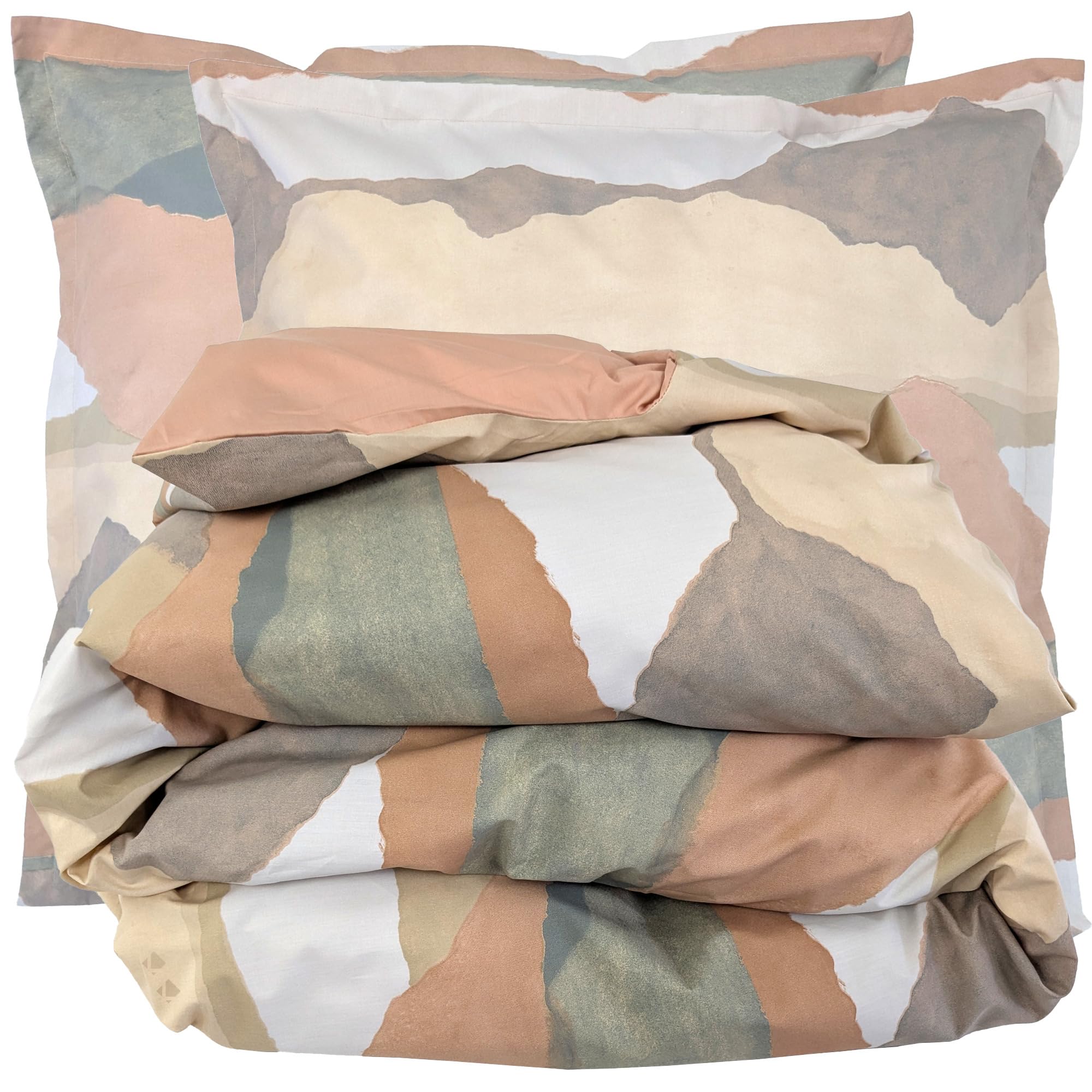 Percale coton parure 200x200 Land Craie pour remplacer le linge de lit rêche
