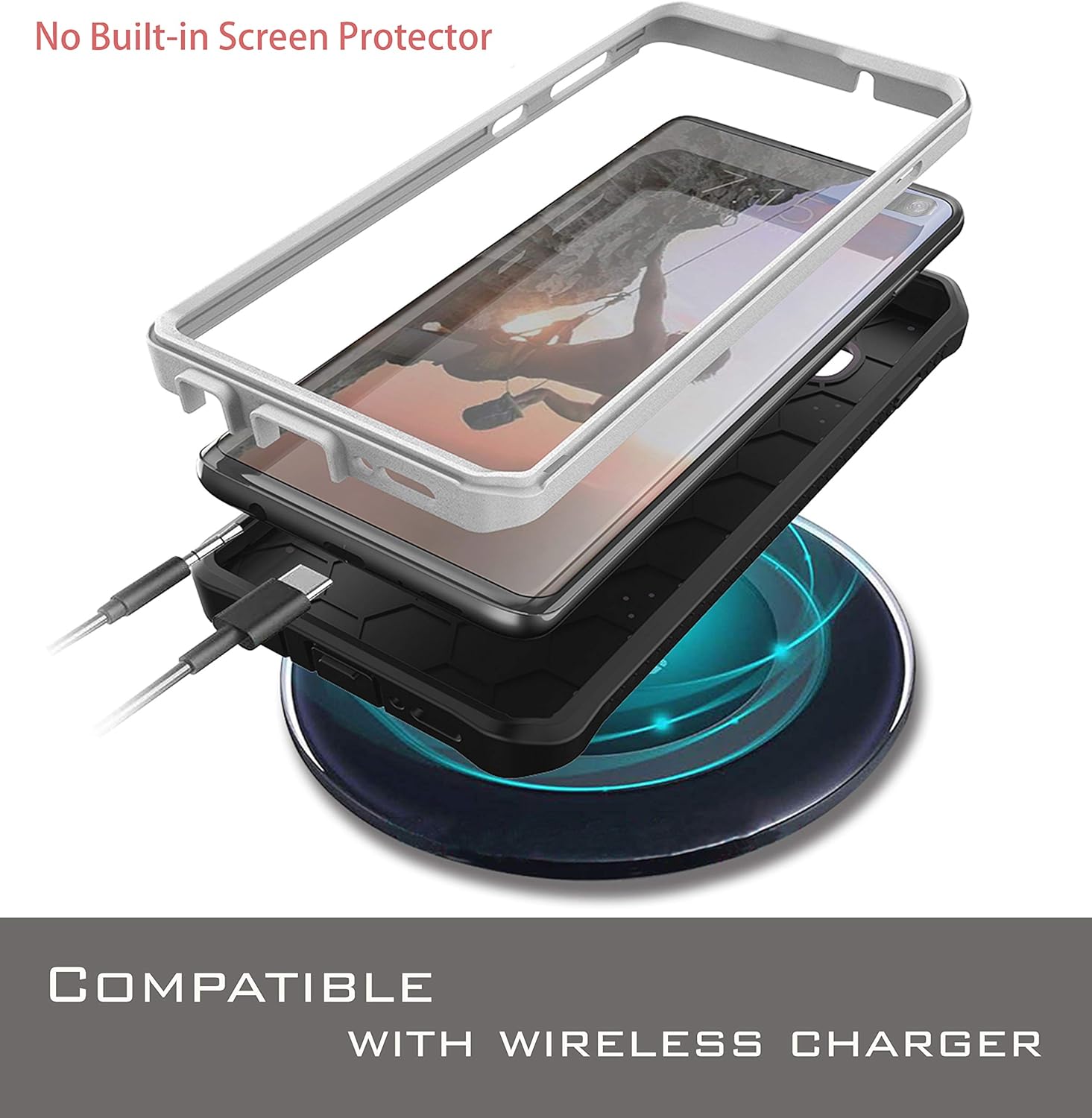 Black Friday - 50% OFF ArmadilloTek Vanguard Compatible with Samsung Galaxy S10+ Plus Case (Screenless Version) Military Grade Full-Body Rugged with Kickstand - White