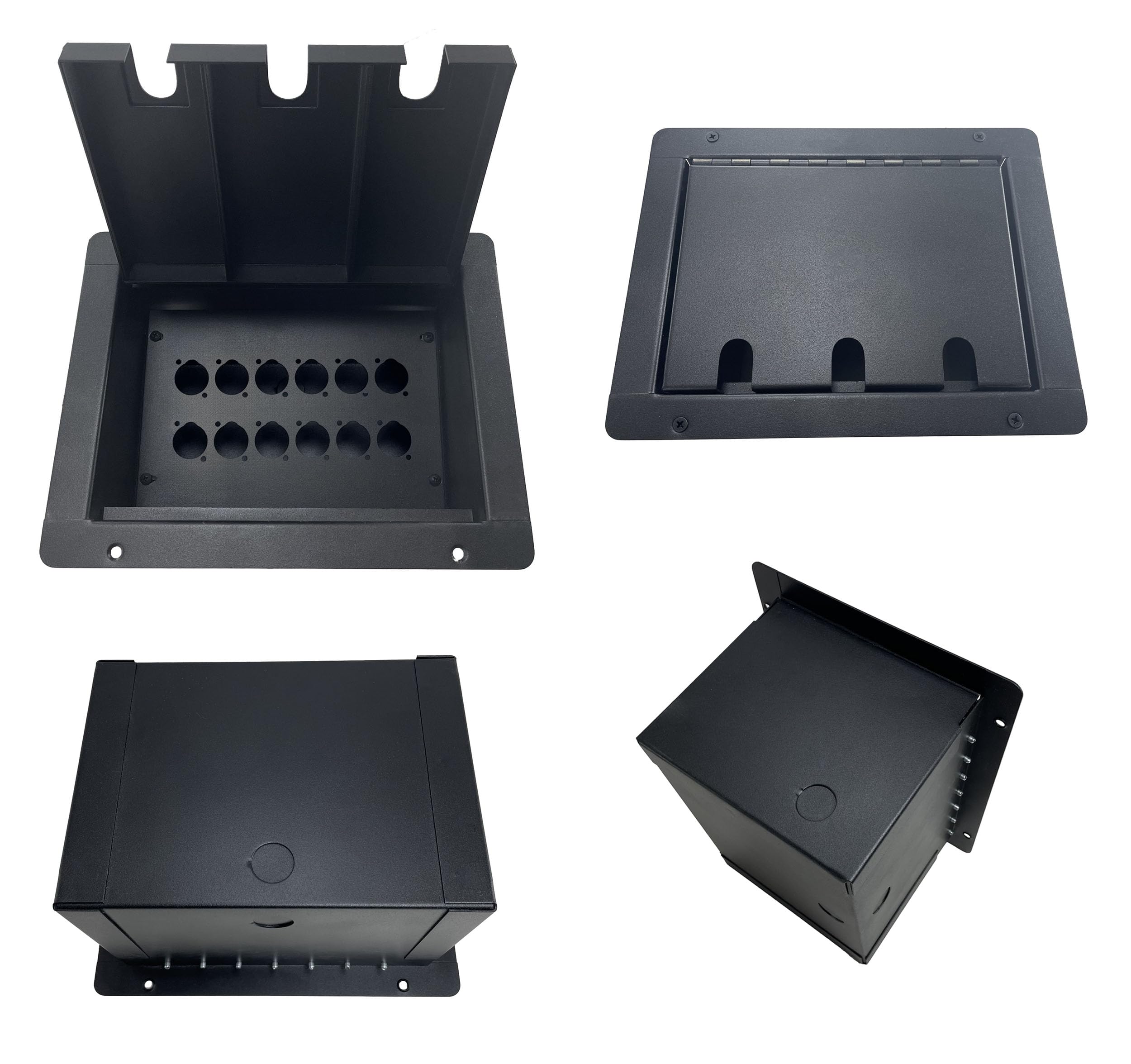 ProSpeakerparts PROCRAFT FPPU-12X-BK Recessed Stage Pocket/Floor Box with 12 