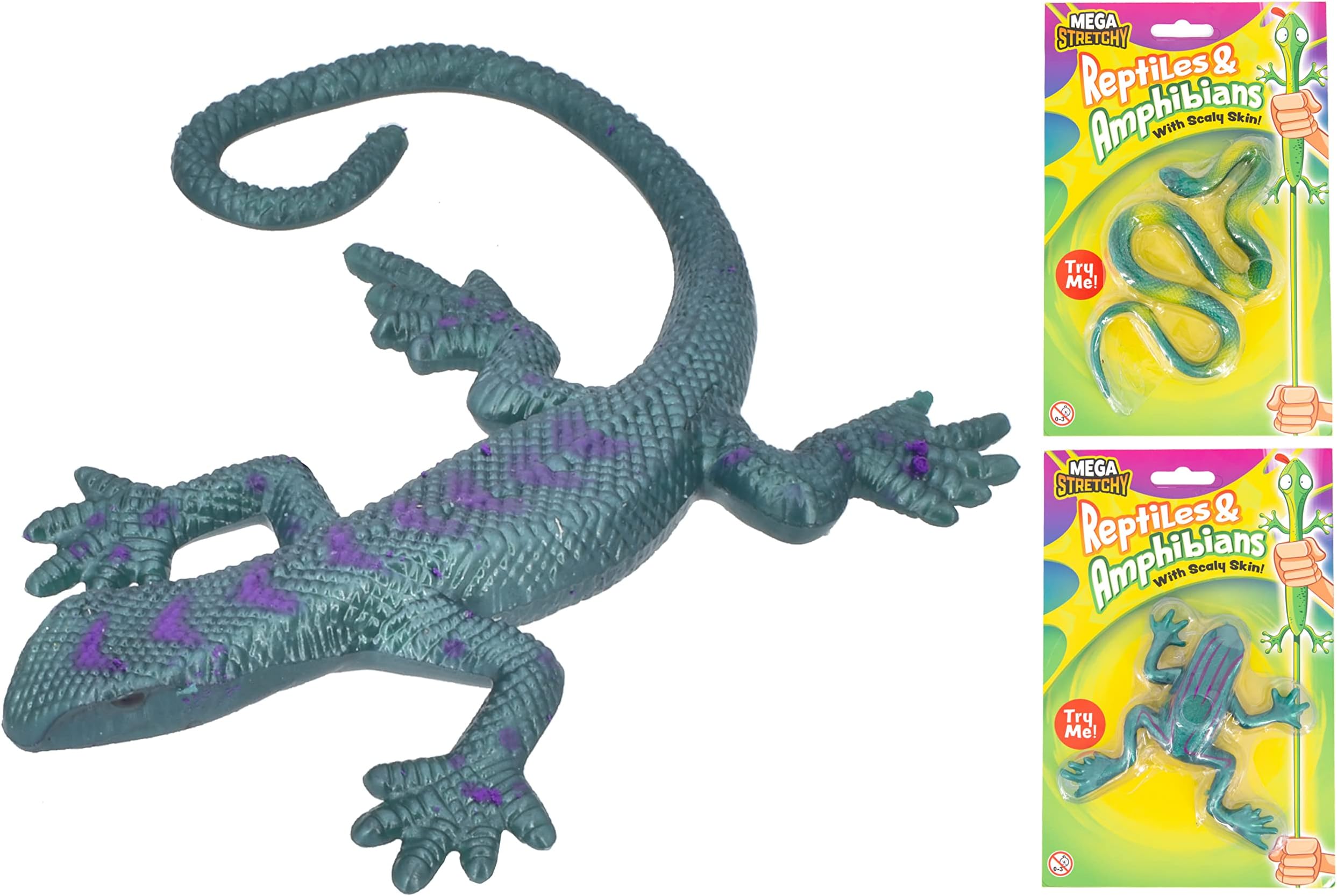 KandyToys Mega Stretchy Reptiles and Amphibians | Stretchy Rubber Animal Toys