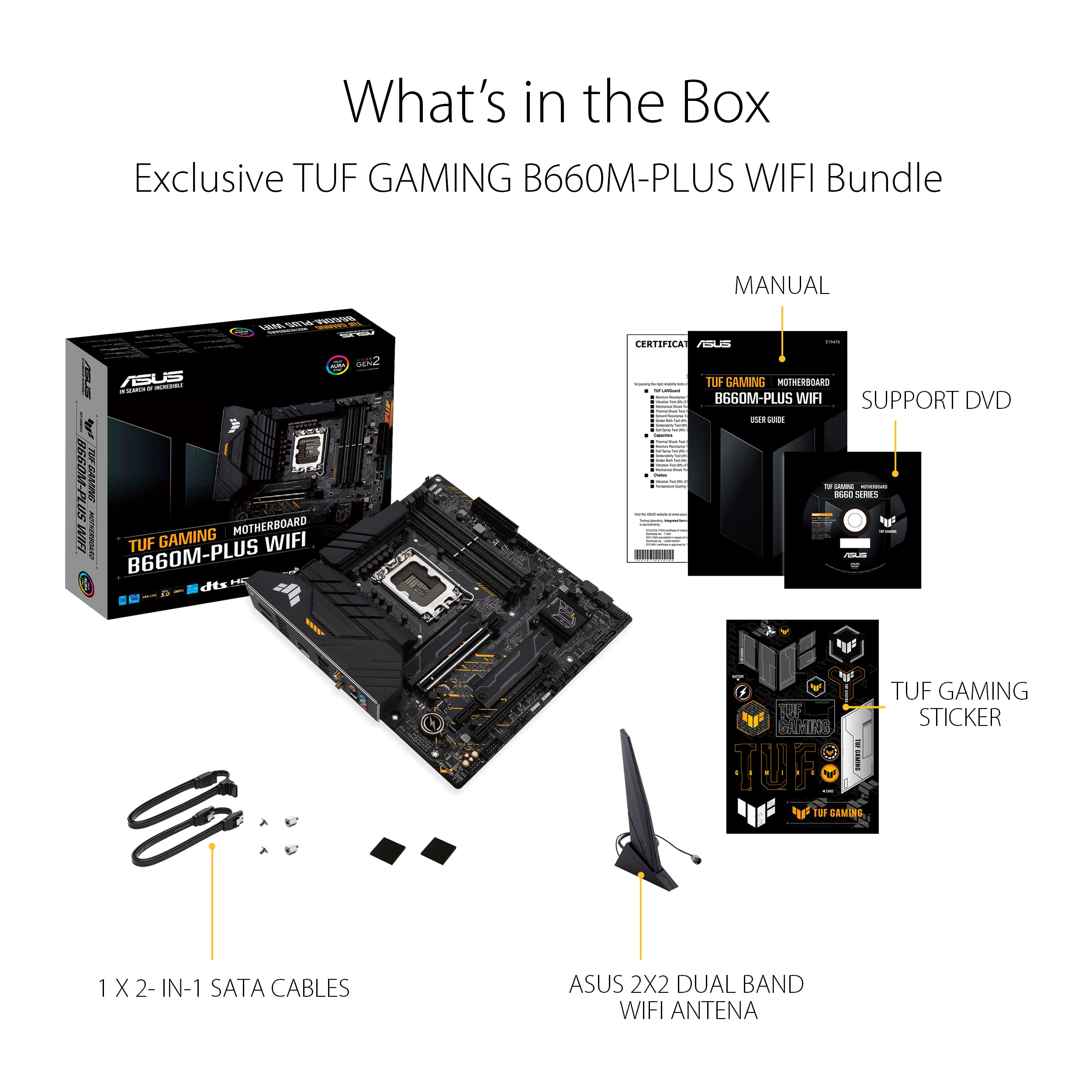 ASUS TUF Gaming B660M-PLUS D4 Scheda Madre MATX - Intel B660, LGA1700, DDR4, PCIe 5.0, 2.5Gb LAN
