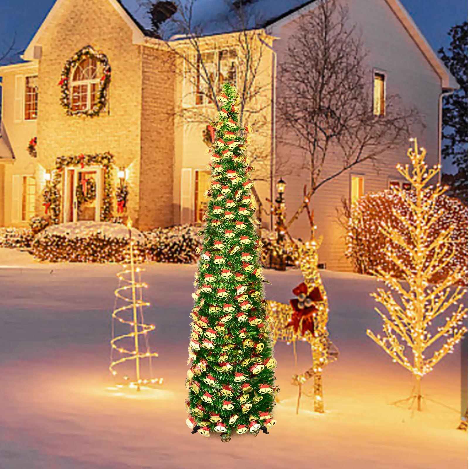 mumisuto Sapin De NoëL Artificiel 150cm, PVC Arbre De Noel avec Lumineux 50 LED, Sapin Artificiel éClairé, Arbre De NoëL pour DéCoration Maison/Bureau/Magasin (Modèle de Sequins mumisuto Sapin De NoëL Artificiel 150cm, PVC Arbre De Noel avec Lumineux 50 LED, Sapin Artificiel éClairé, Arbre De NoëL pour DéCoration Maison/Bureau/Magasin (Modèle de Sequins