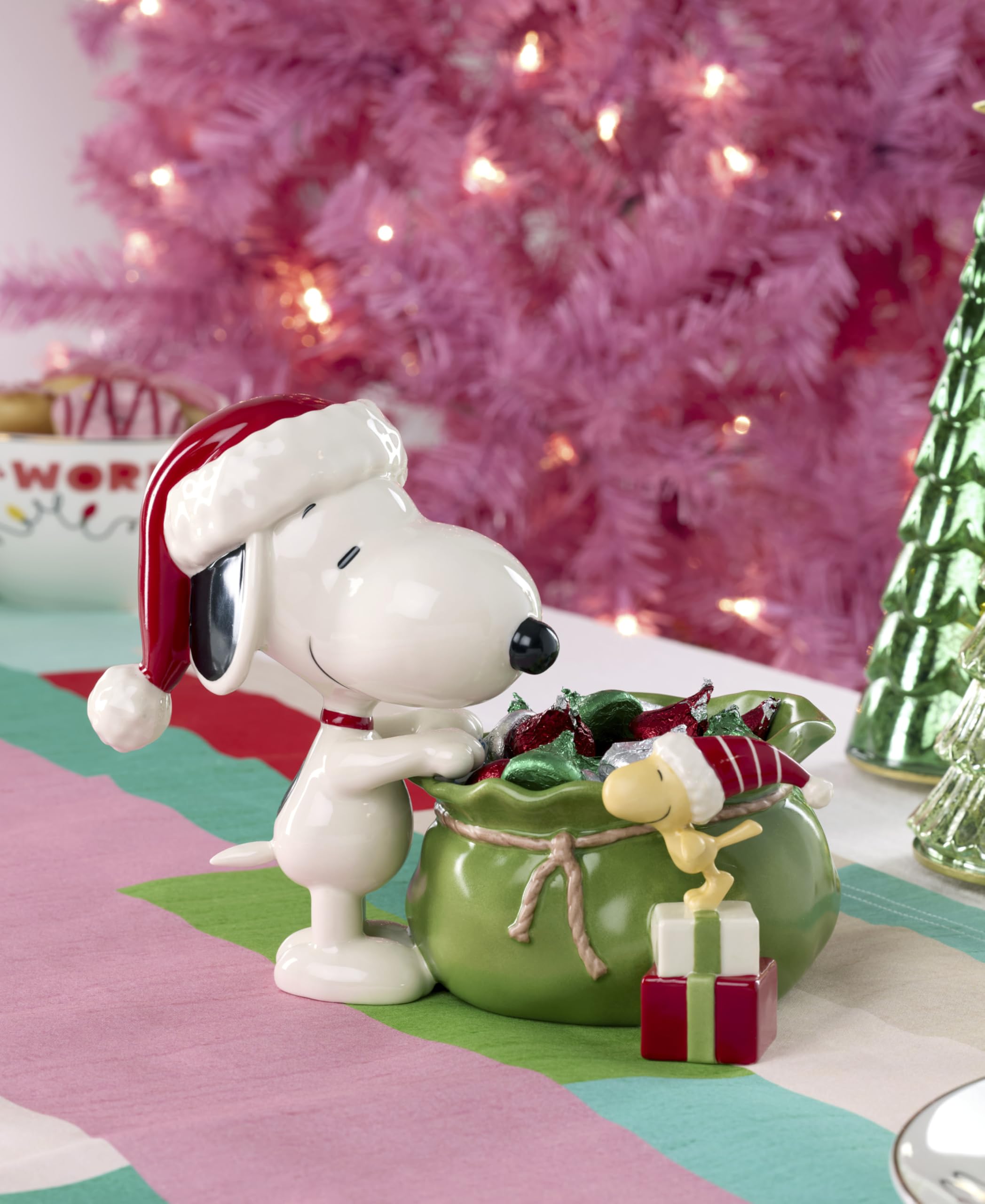 Lenox 897751 Snoopy Christmas Santa Sack Candy Bowl : Amazon.sg: Home