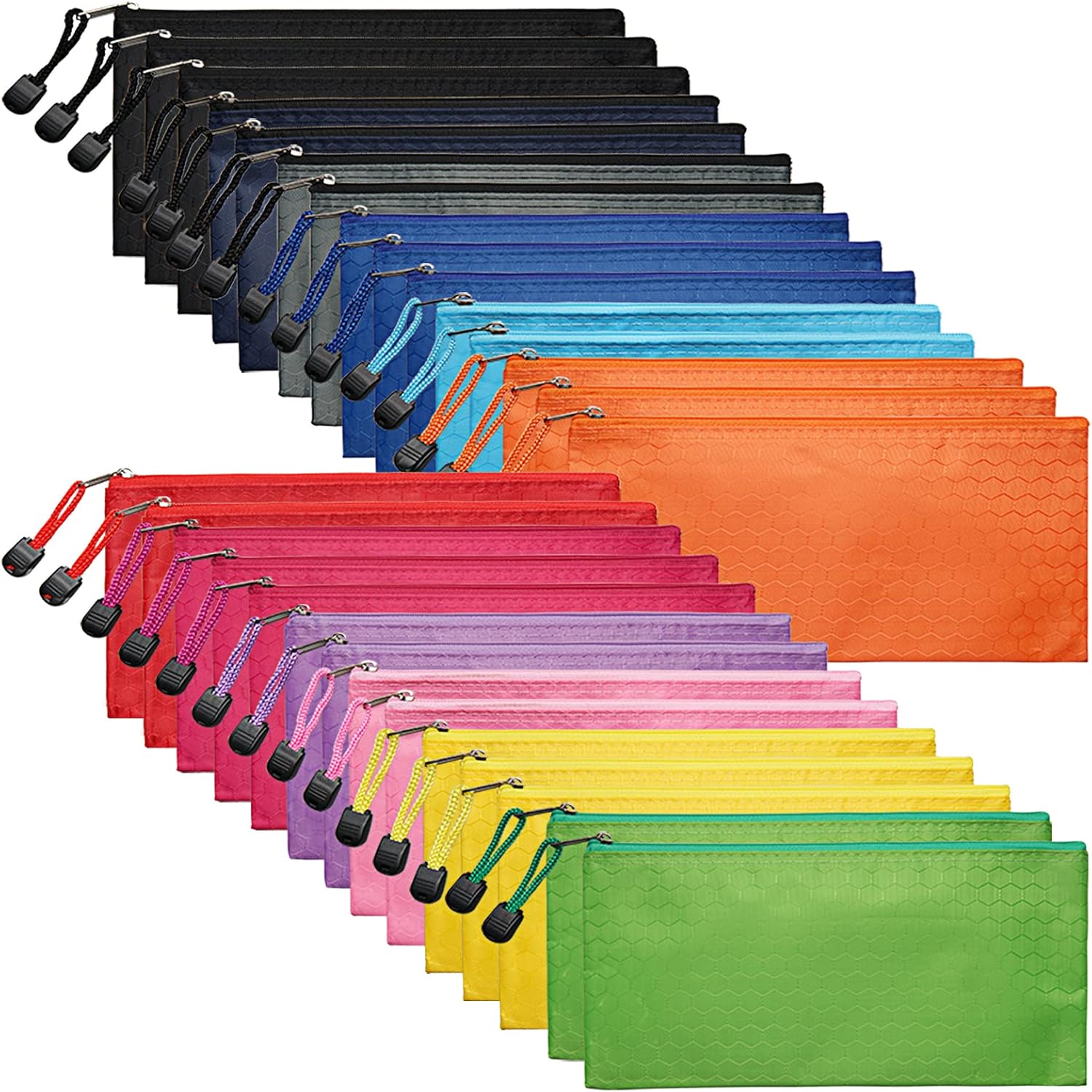 LABUK 29-Piece Multi-Color Waterproof Pencil and Cosmetic Pouches