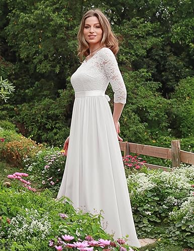 Miniatura 3 de BeryLove Vestido de graduación para mujer, elegante, de manga larga, formal, vintage, cóctel, fiesta, maxi vestido