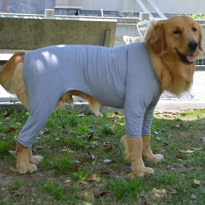 Lovelonglong Pijama Ligero de Algodón para Perro M Gris miniatura 6