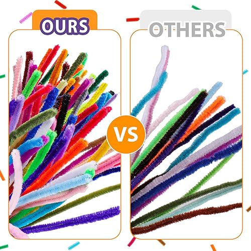 Miniatura 4 de Caydo 3000 piezas de 40 colores limpiadores de pipas de suministros de manualidades con 100 piezas de tallos de felpilla suave para niños, bricolaje