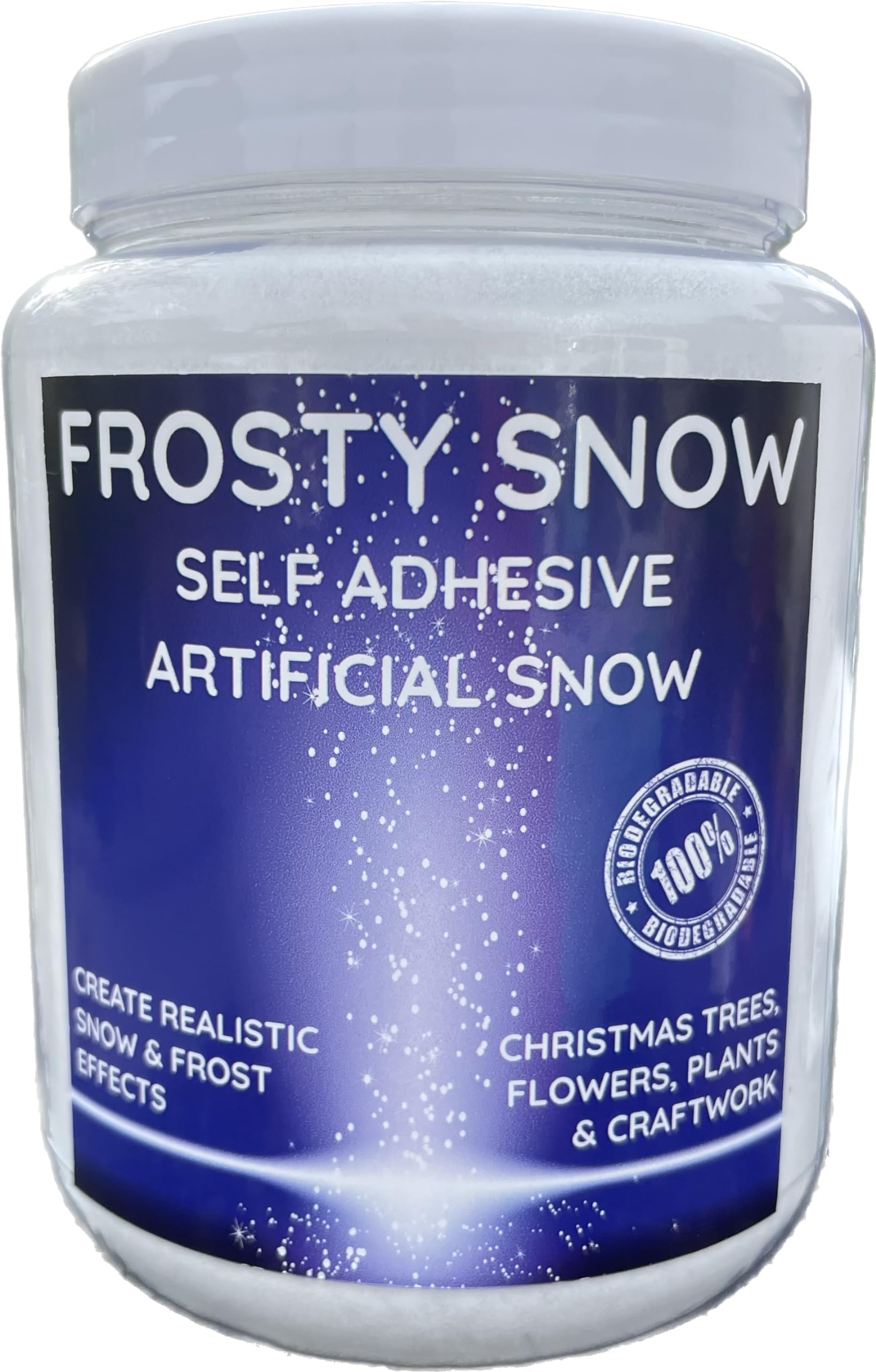 Frosty Snow - Artificial Snow Powder - Biodegradable - Self Adhesive - The Eco Friendly Alternative to Spray Can Snow