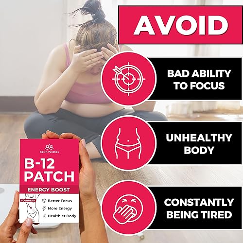 Miniatura 8 de Parches B12 (paquete de 72)  Parches vitamínicos 100% naturales para mujeres, energía, concentración y apoyo corporal, parches transparentes