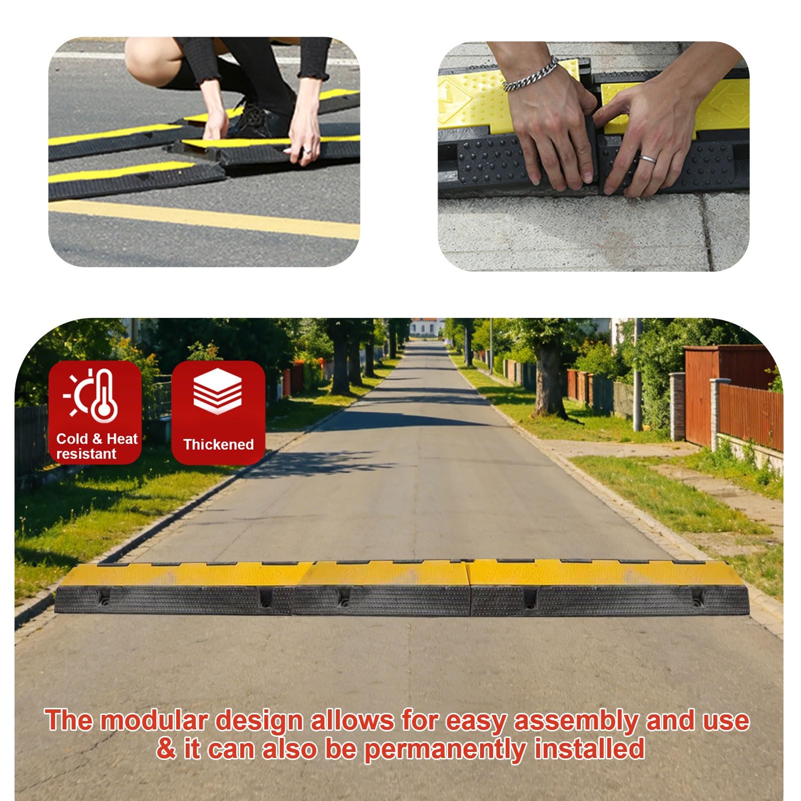 2 Canaux Goulotte Passe Cable, Extérieur Ralentisseurs, Passe Cable, pour la Protection des Câbles Électriques sur Les Sols des Bureaux et des Salles de Classe