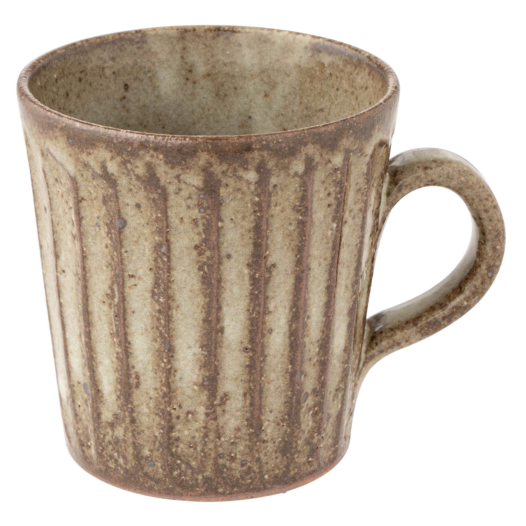 Shigaraki Ware Hechimon Coffee Mug White Glaze 11.2oz Handmade Japan