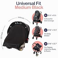 Vista 8 de Parasol para cochecito – Cubierta universal de protección UV para cochecitos con transparente, bloqueador solar con clip, protector solar para bebé