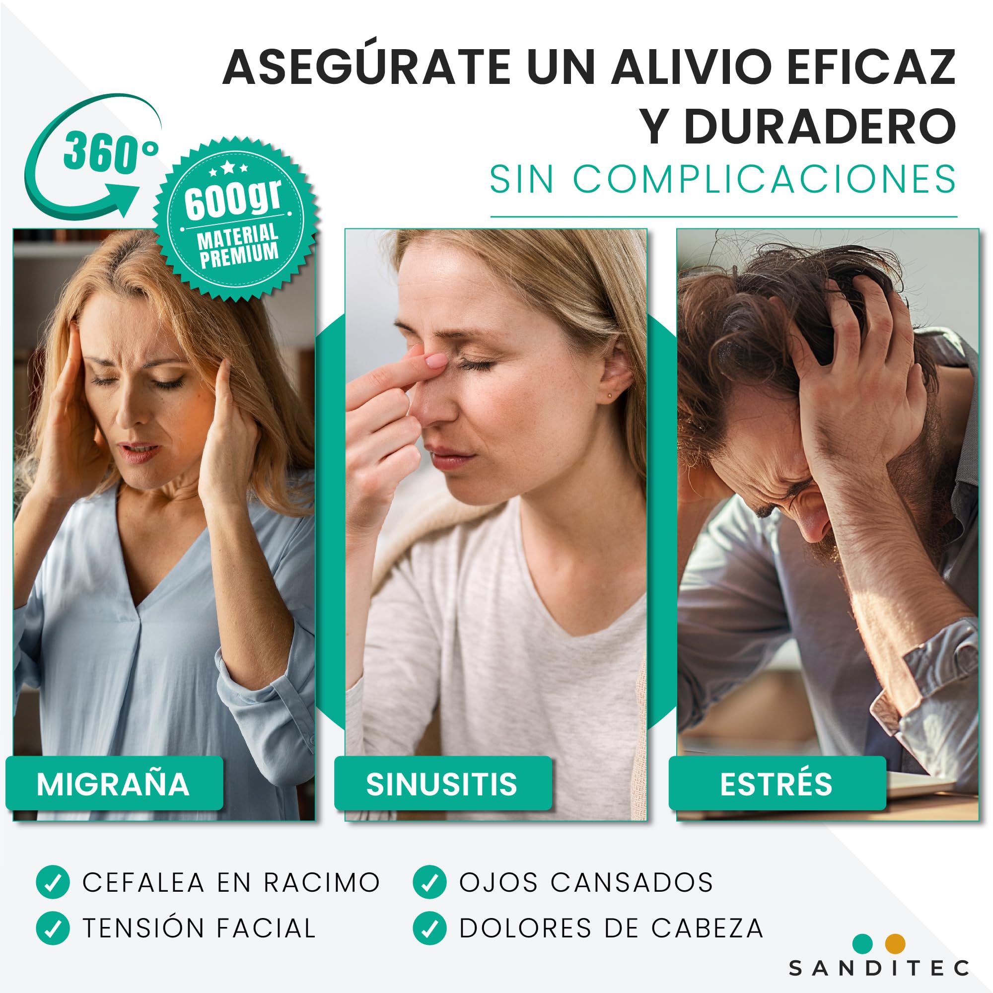 Gorro migraña frío alivio inmediato. Gorro Migraña 360º Gorro Anti Migrañas Dolor de Cabeza Migrañas Máscara Migraña frío Antifaz Migraña Clip acupresión Gorro helado especial migrañas