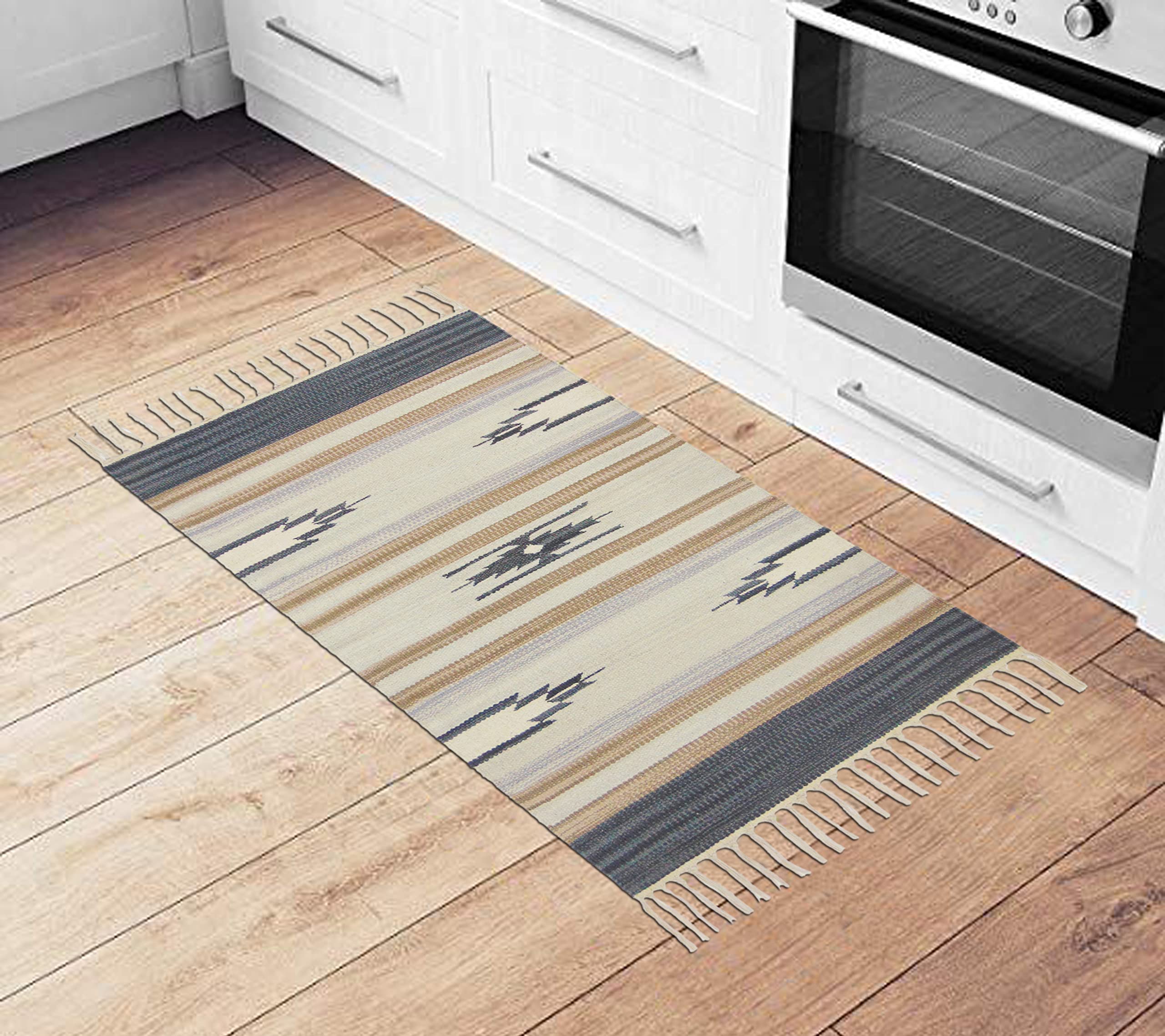 MDZ® Hand Woven Cotton Traditional Kilim Rug for Kids Room, Living Room, Dining Room & Bedroom, Multicolour, Size - 18"x28" Feet or 20x32 Inches (B08M8ZTP5Z) Amazon Price History, Amazon Price Tracker