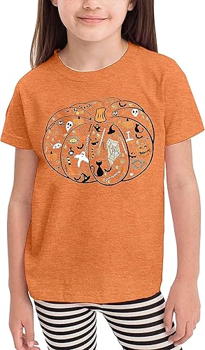 Miniatura 2 de Toddler Boys Girls Halloween Shirts Pumpkin T Shirt Kids Short Sleeve Fall Tee Thanksgiving Tops