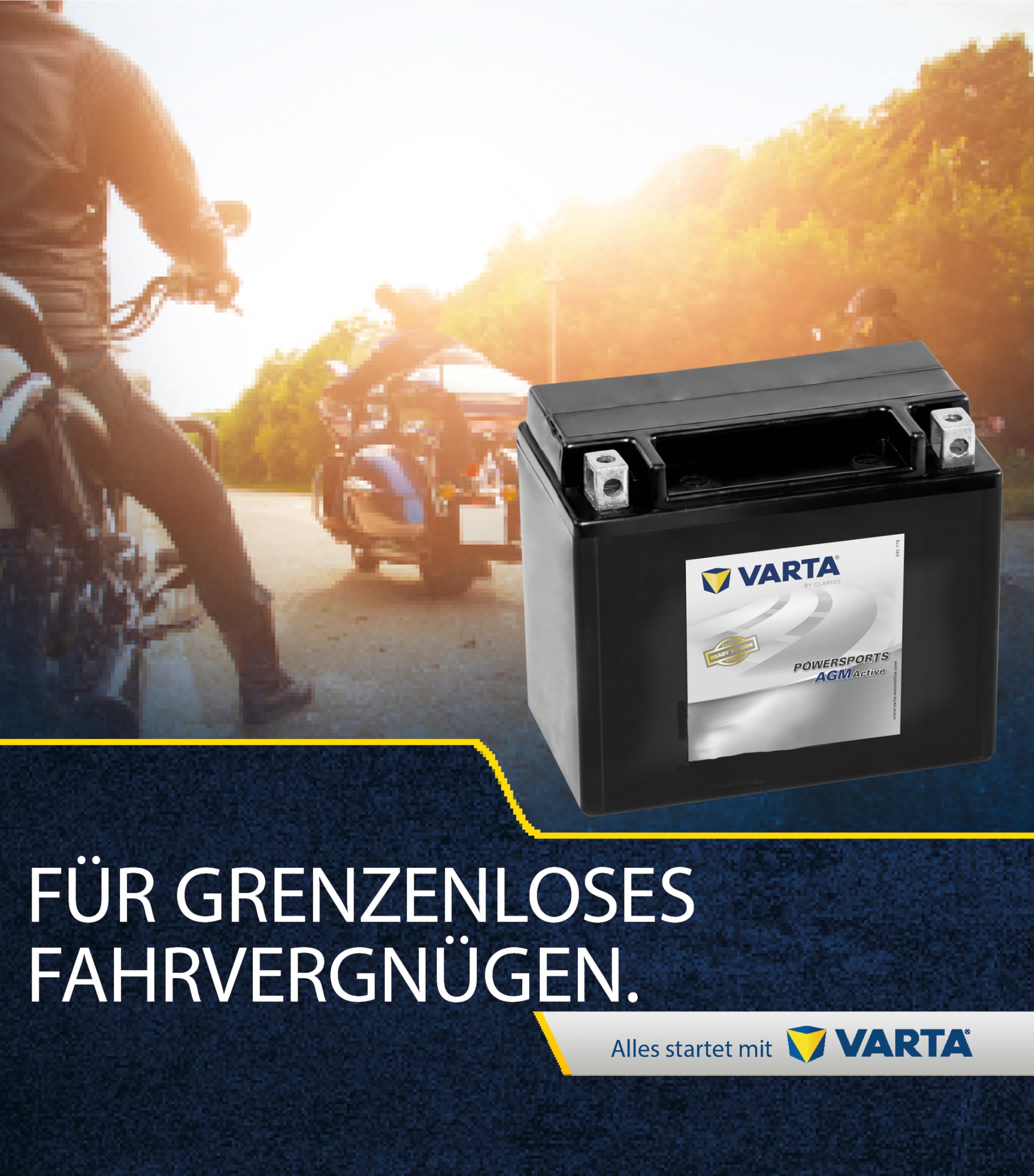 VARTA Motorradbatterie 10 Ah / 170 A Powersports Active AGM 