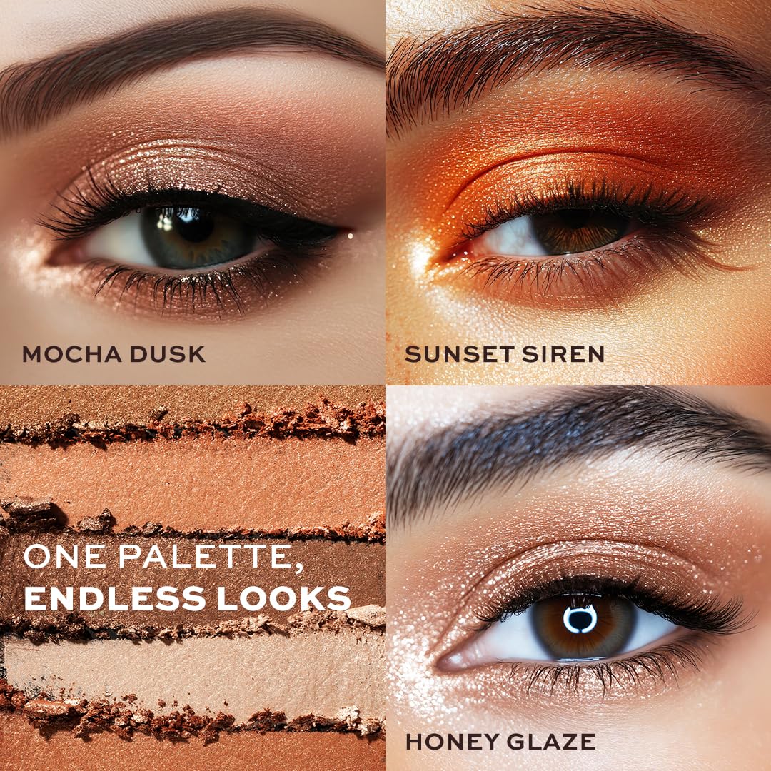 Revolution Beauty Forever Flawless paleta cieni do powiek, 18 pigmentowanych matowych i błyszczących kolorów, wegańskie i nieokrutne, brązowe