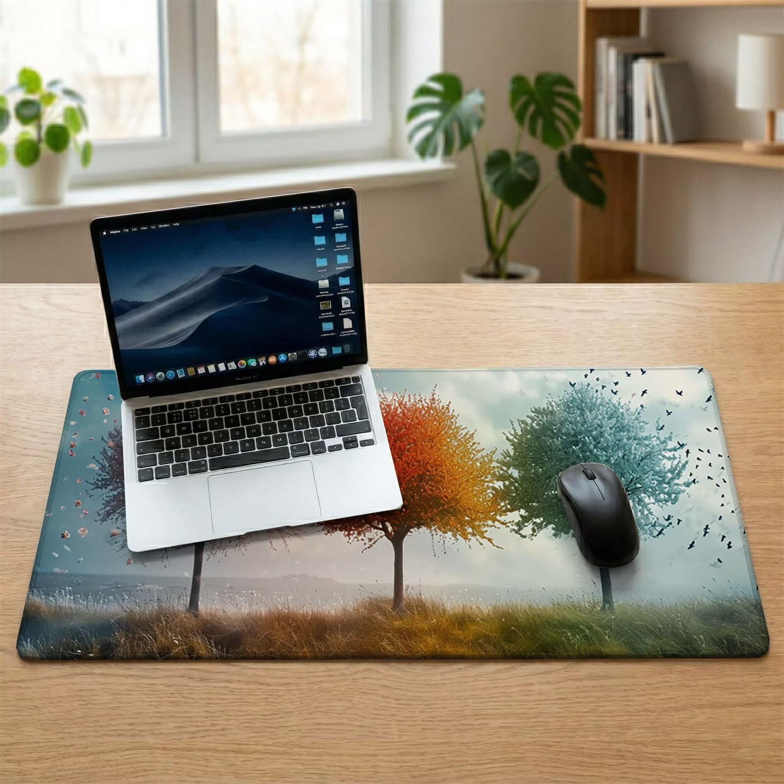 Alfombrilla Escritorio Grande 1200 x 600 x 3 mm, Alfombrilla Ratón Gaming XXL, Árbol De La Vida Tapete de Ordenador con Base Antideslizante y Bordes Reforzados, Impermeable Desk Mat (Árbol) L-x7044